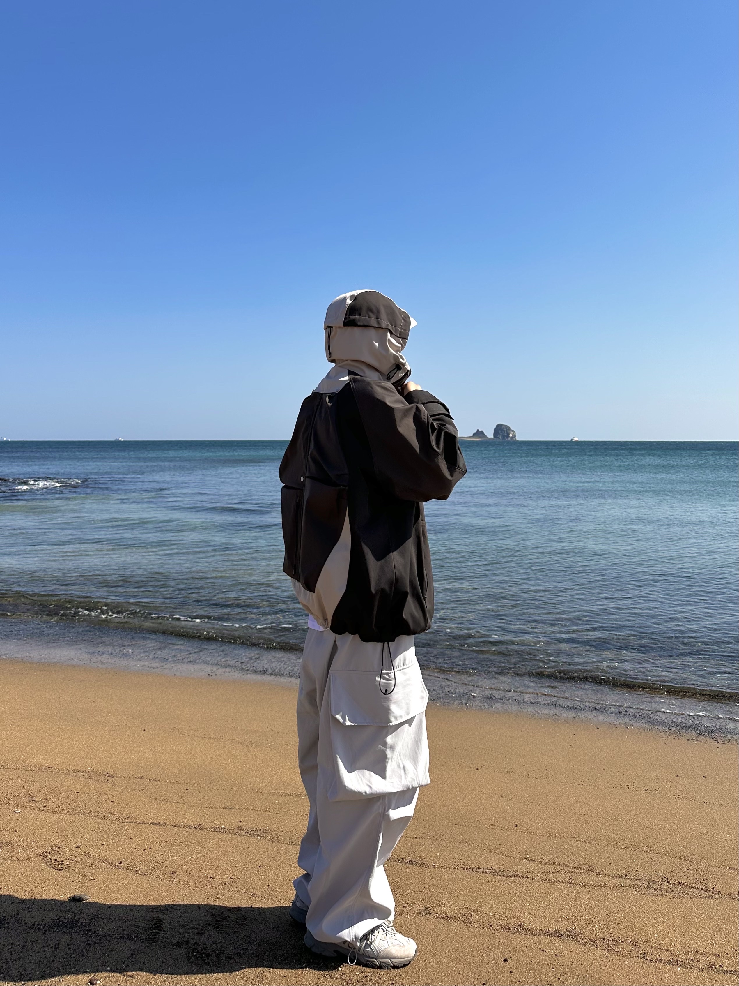 Undermycar Kame Multi Zip Turtle Shell Parka Driftwood - 22FW, Asics Gel-Sonoma 15-50 Oyster Grey 착용 스타일 - 3