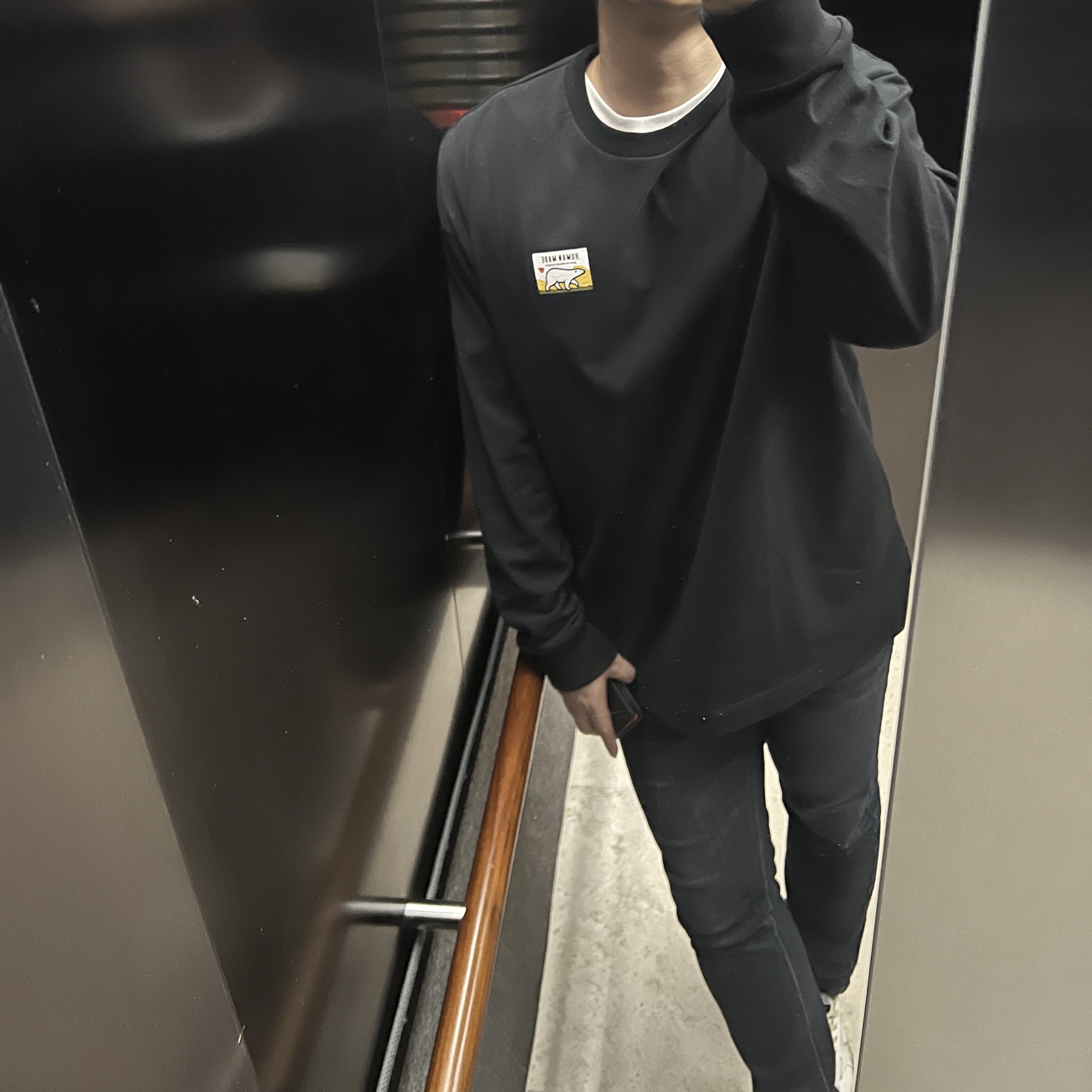 Human Made Graphic L/S T-Shirt Black 착용 스타일