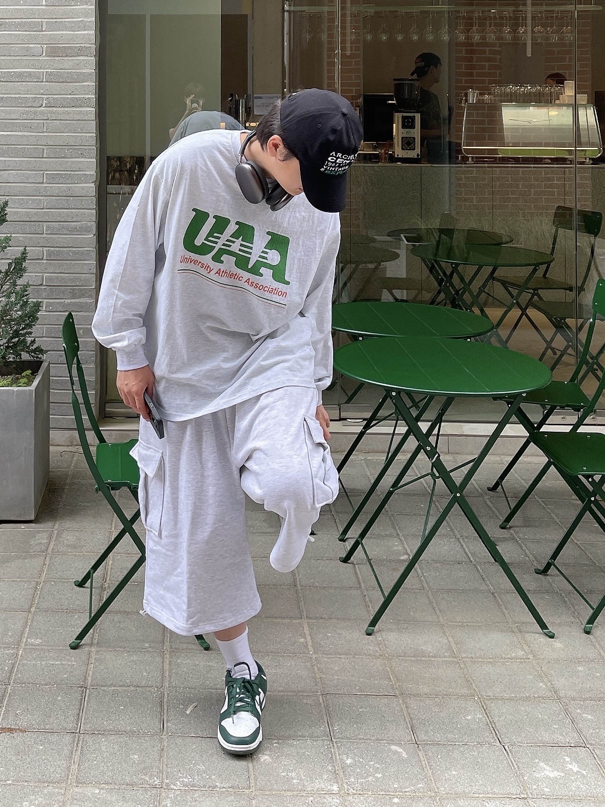나이키 덩크 로우 레트로 바시티 그린 착용 스타일 - 1