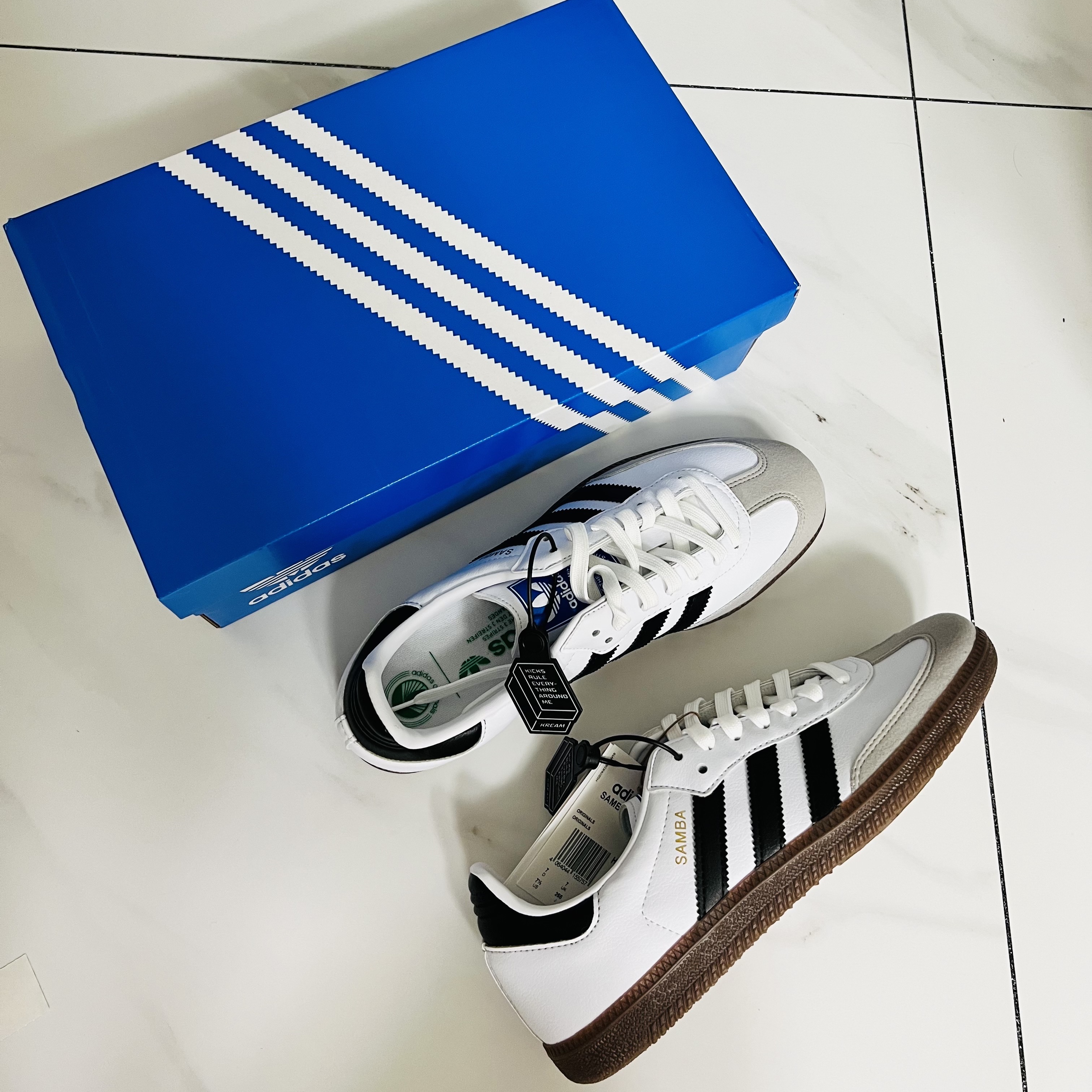 Adidas Samba Vegan White Black 착용 스타일 - 1