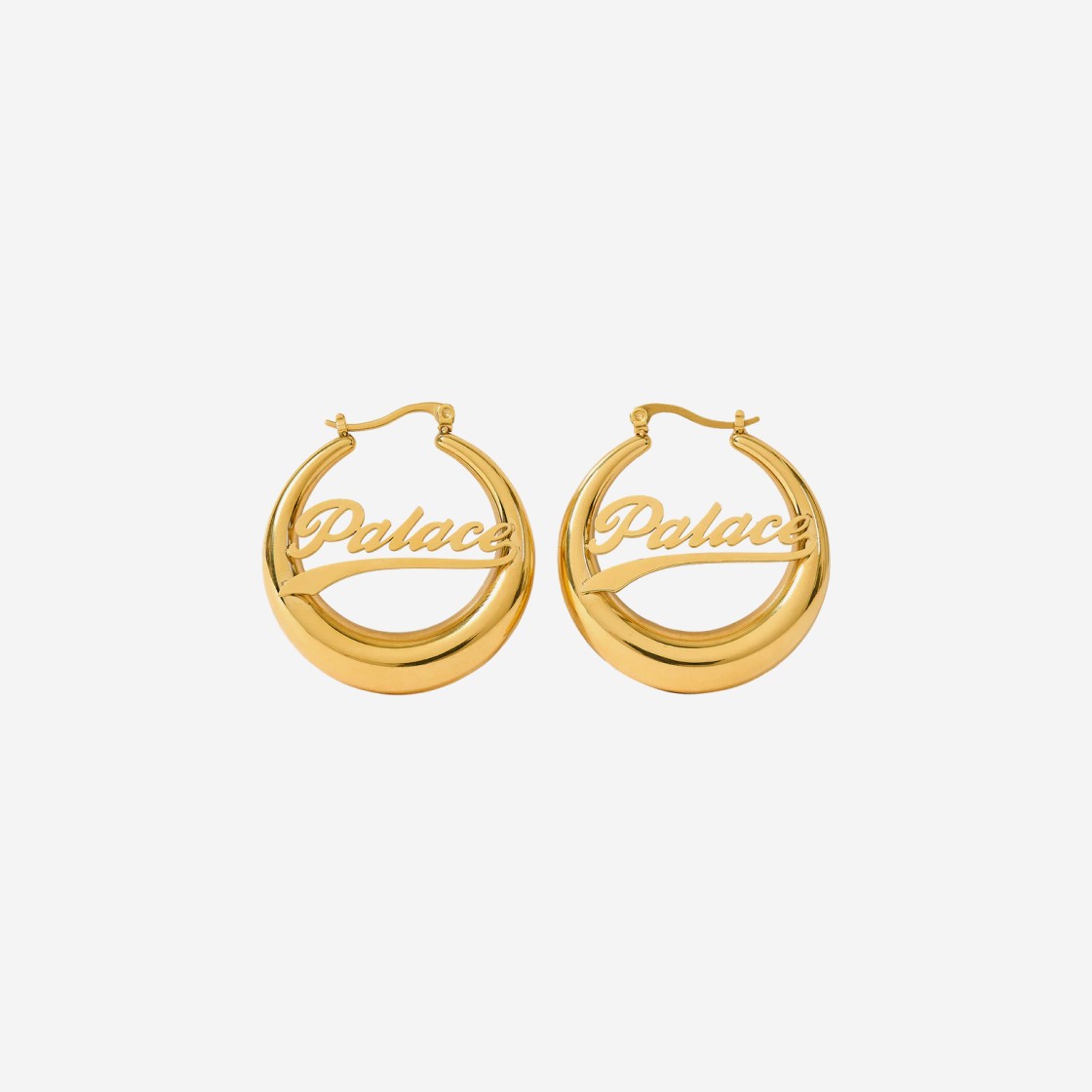 Palace Hoop Earrings Gold Plated - 23SS 상세 이미지 1