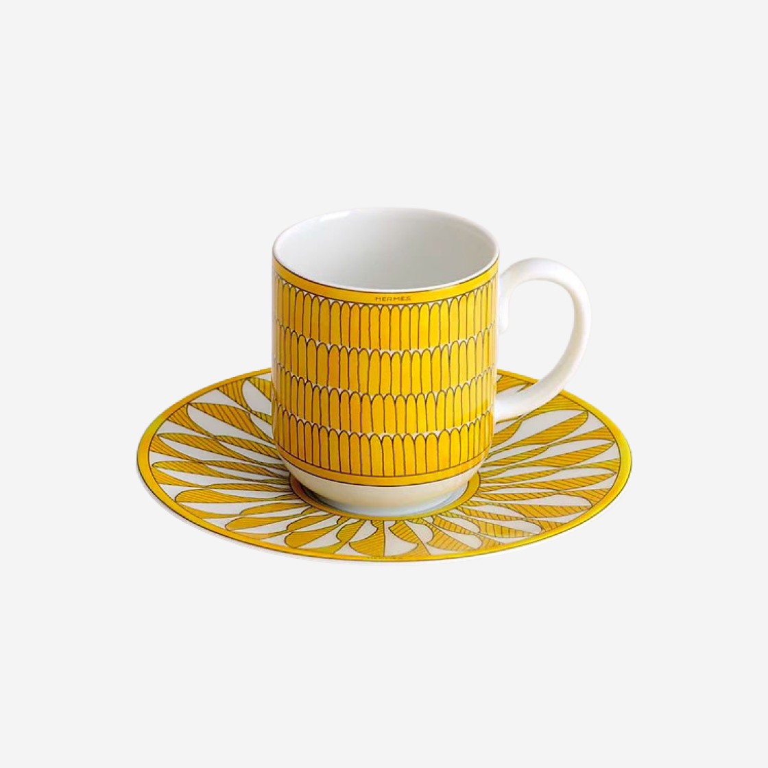 Hermes Soleil d'Hermes Coffee Cup & Saucer Yellow (Set of 1) 상세 이미지 1