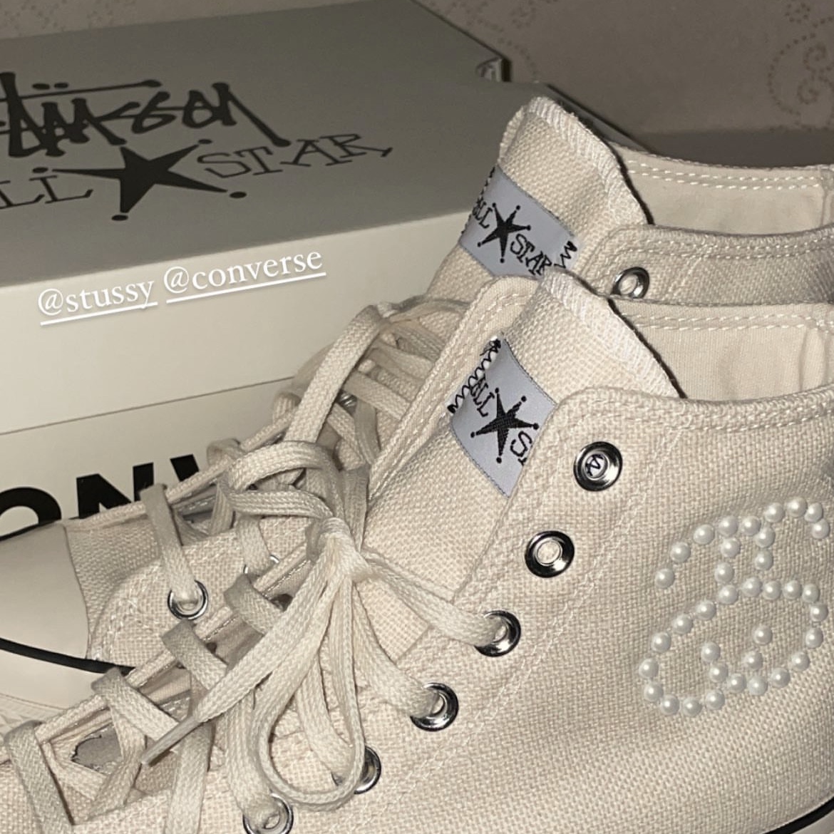 Converse x Stussy Chuck 70 High Natural Ivory 착용 스타일