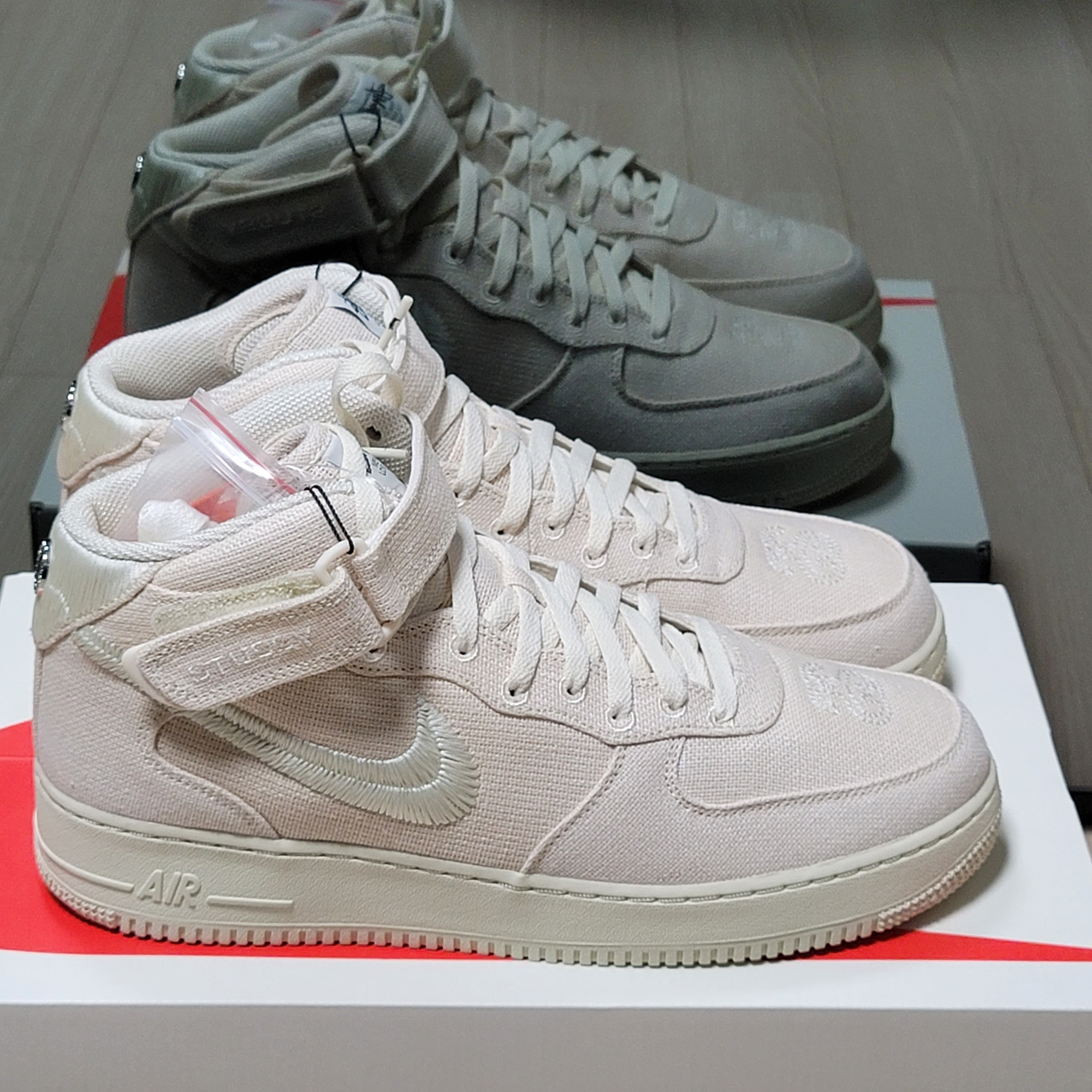 Nike x Stussy Air Force 1 '07 Mid SP Fossil 착용 스타일