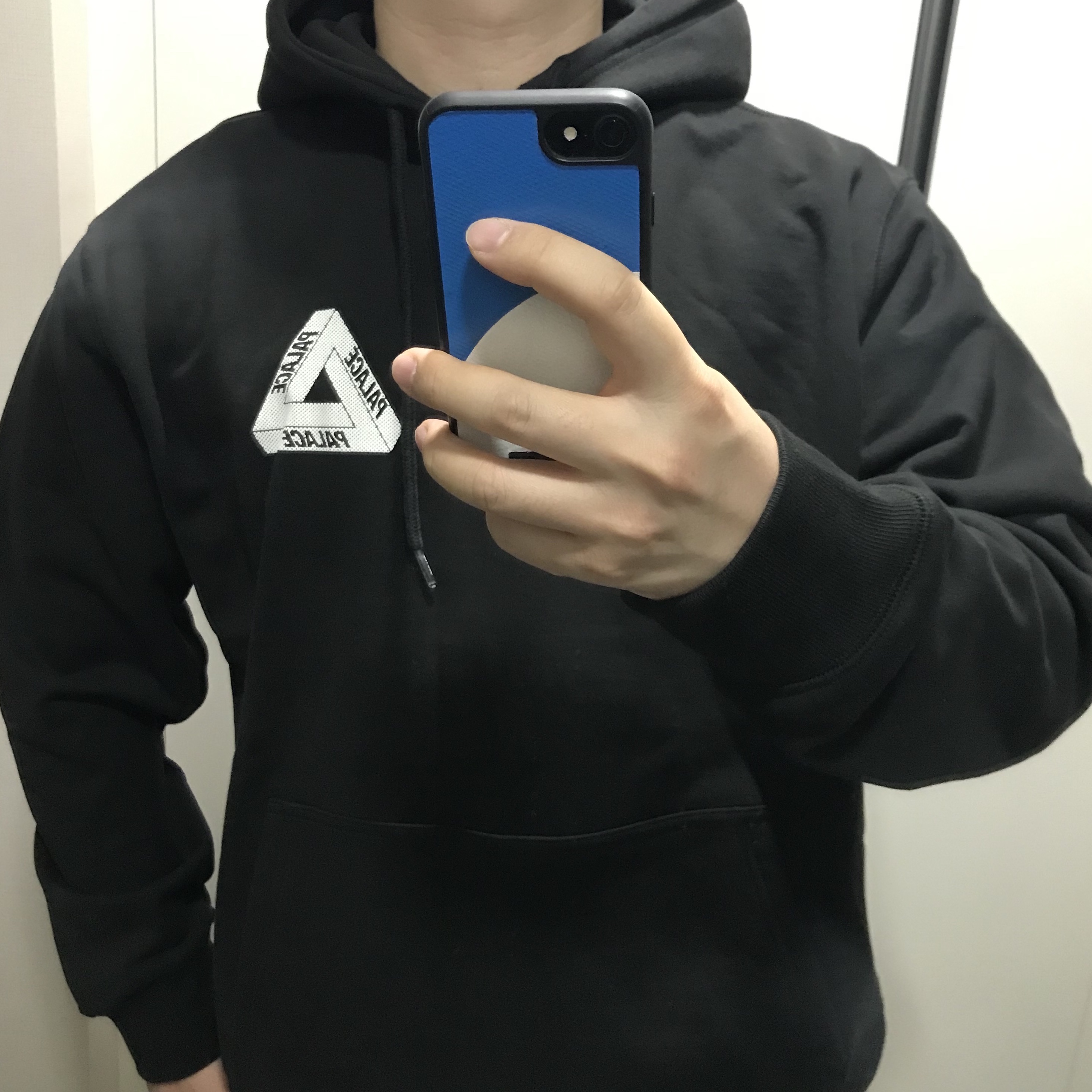 Palace Tri-Mesh Hood Black - 22SS 착용 스타일