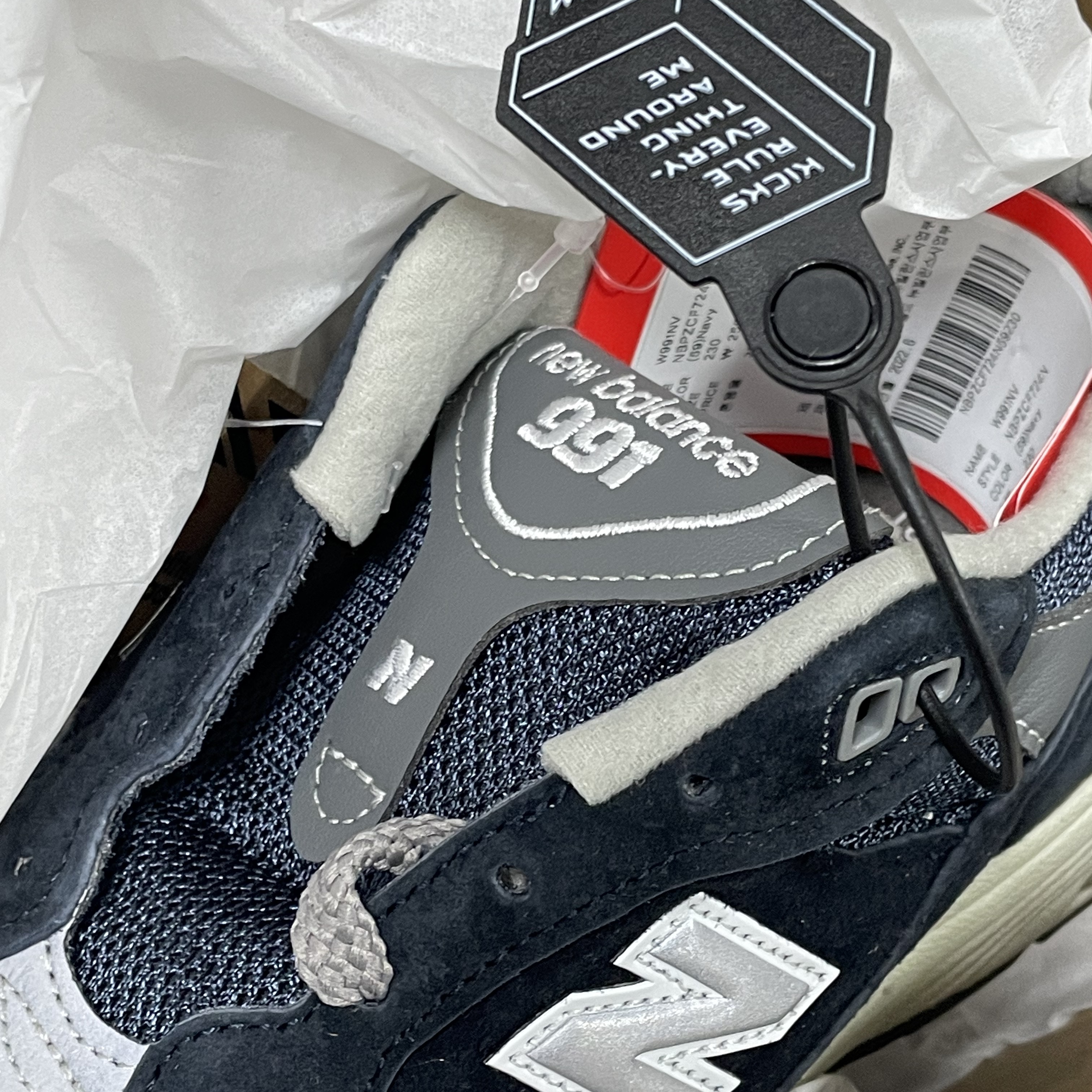 (W) New Balance 991 Made in UK Navy 착용 스타일 - 1