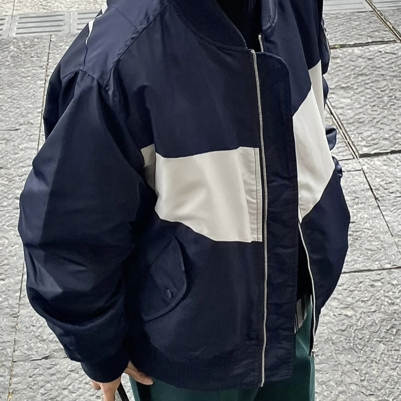 Nike NSW Therma-Fit Big Swoosh Reversible Bomber Jacket Thunder Blue - Asia 착용 스타일 - 1