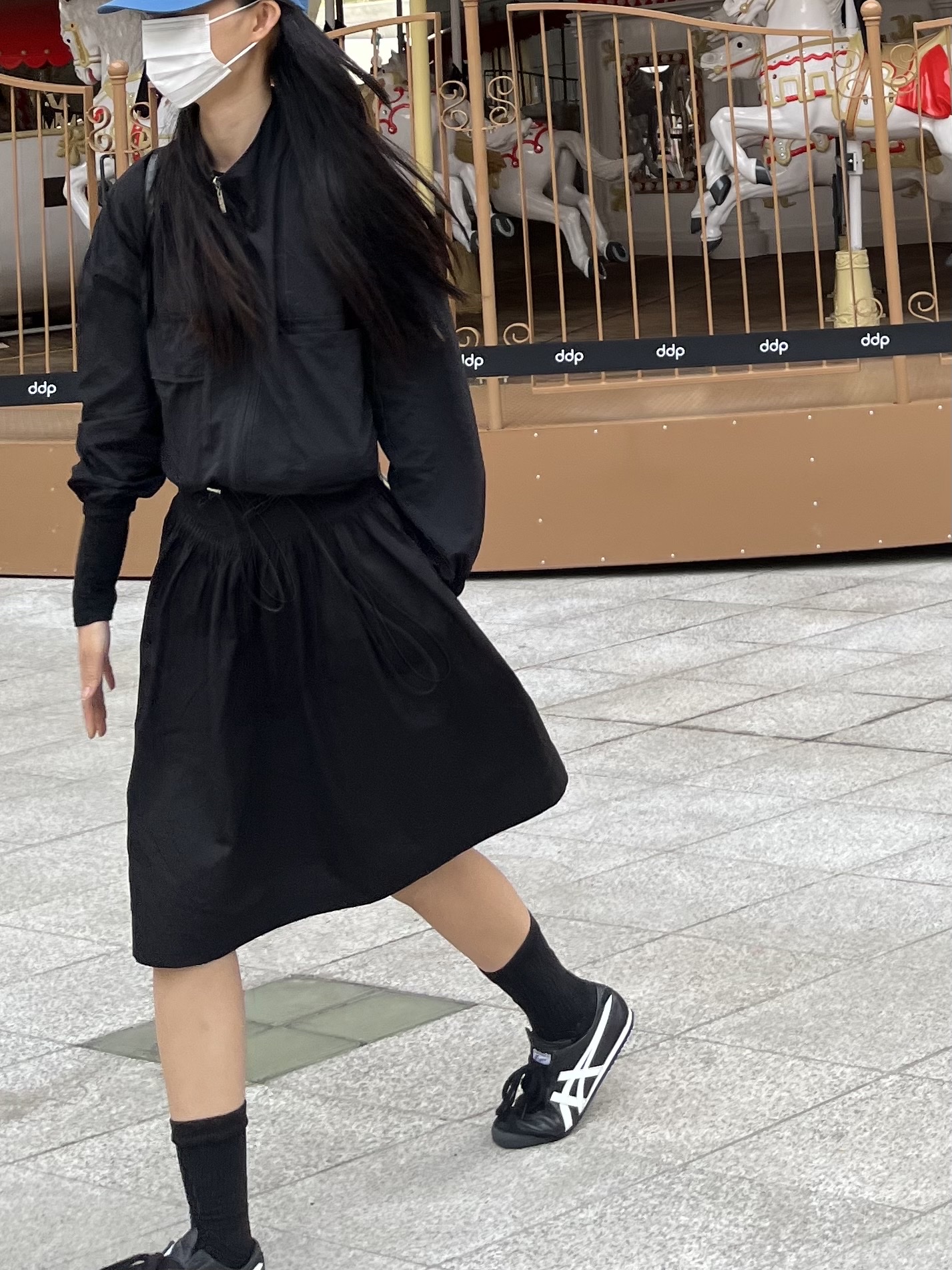 Onitsuka Tiger Mexico 66 Black White 착용 스타일 - 2