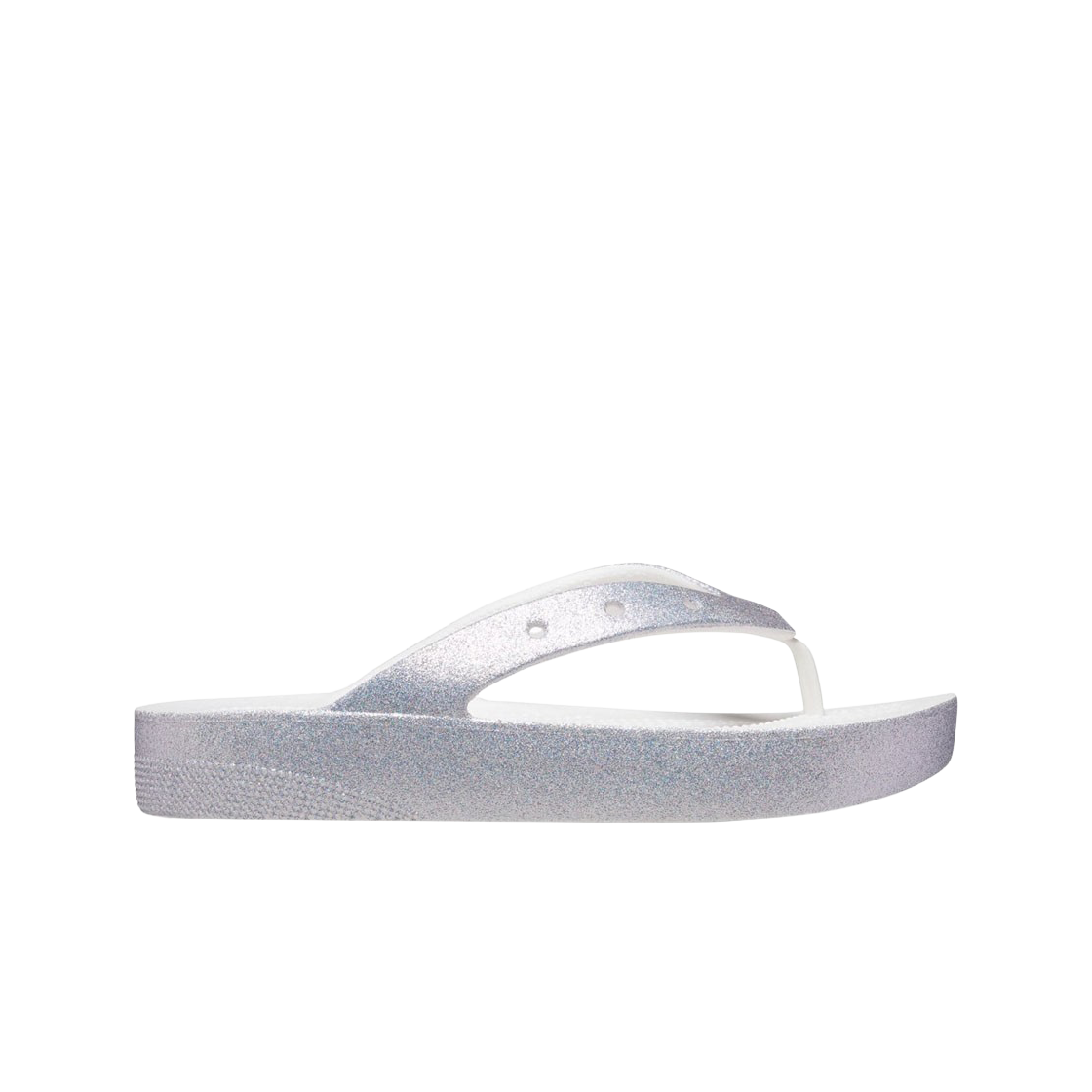 (W) 크록스 클래식 플랫폼 글리터 플립 화이트((W) Crocs Classic Platform Glitter Flip White) - 1
