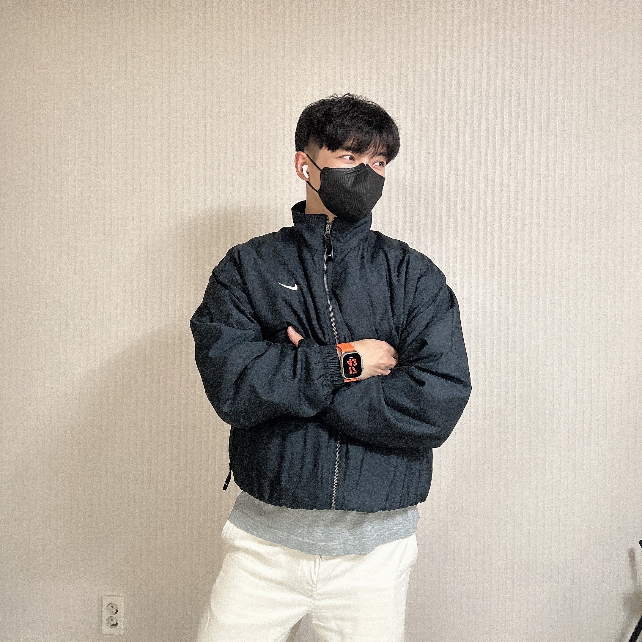 Nike NRG Solo Swoosh Satin Bomber Jacket Black - Asia 착용 스타일 - 1
