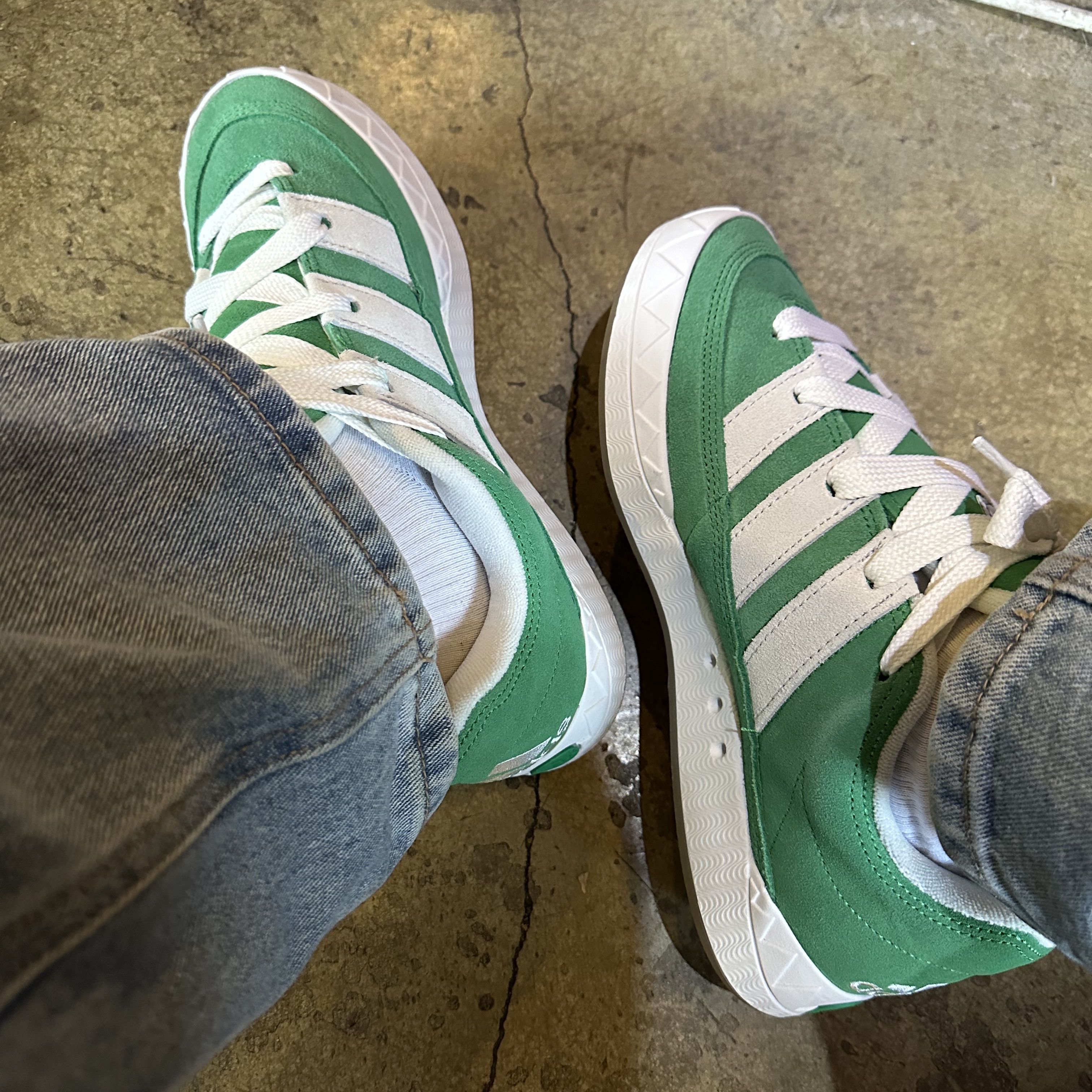 Adidas Adimatic Green 착용 스타일