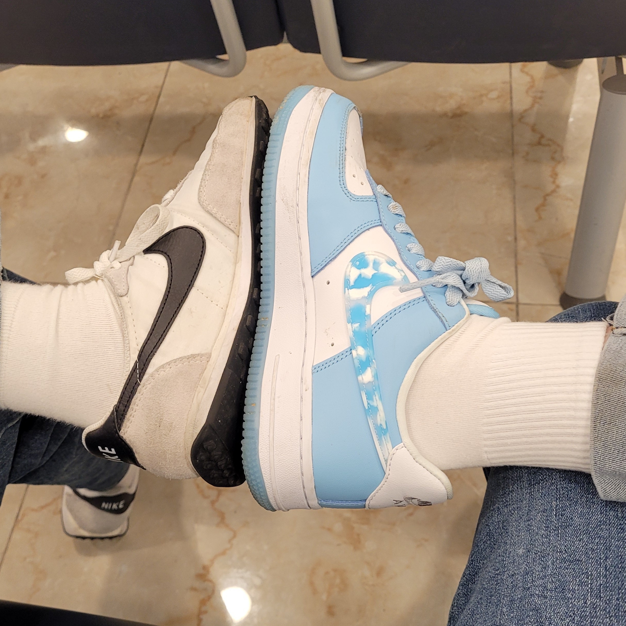 (W) Nike Air Force 1 '07 LX Celestine Blue 착용 스타일 - 3