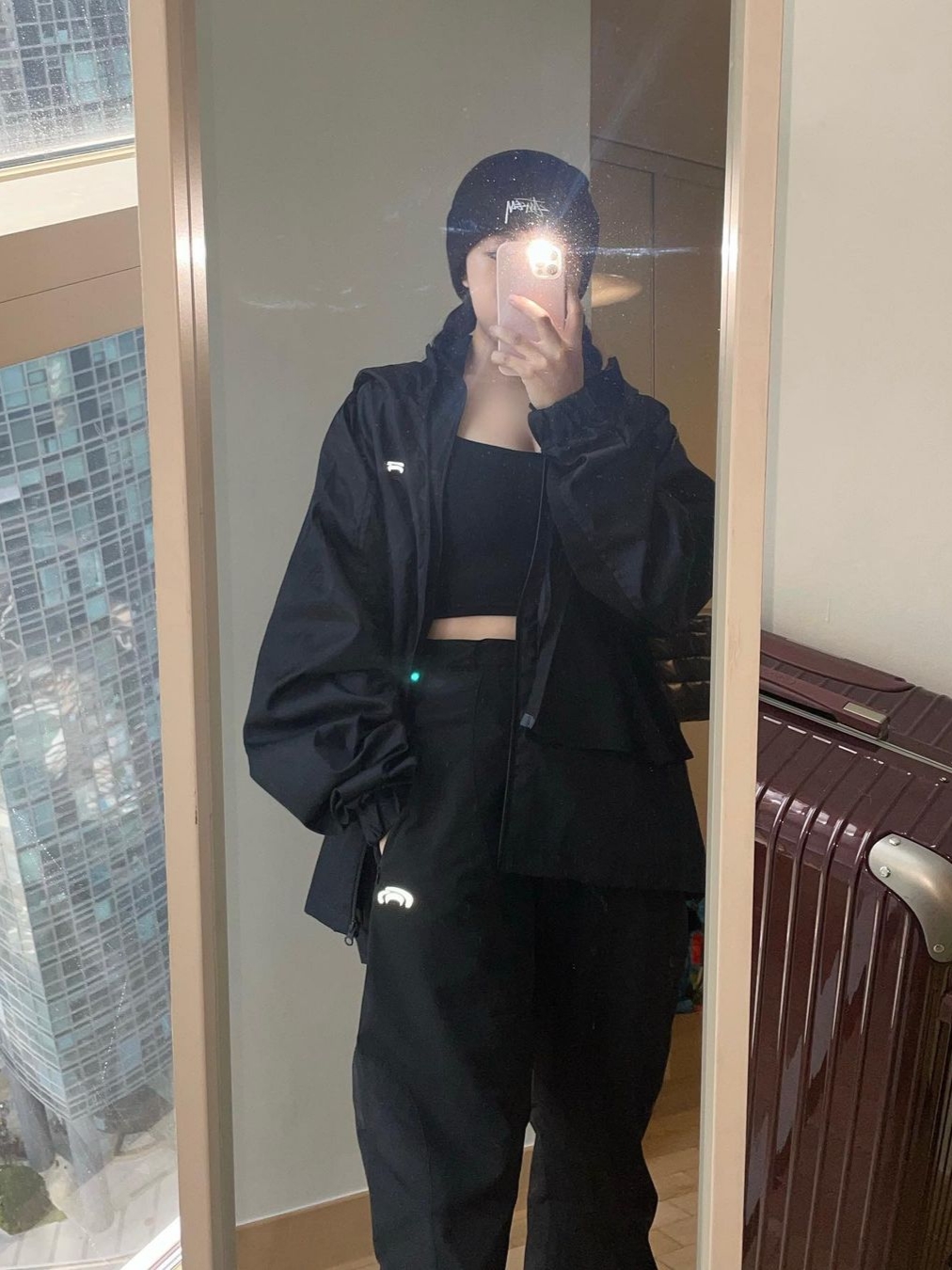 Art Of Field Assembled Jacket Black, Stussy Stock Cuff Beanie Black 착용 스타일 - 1