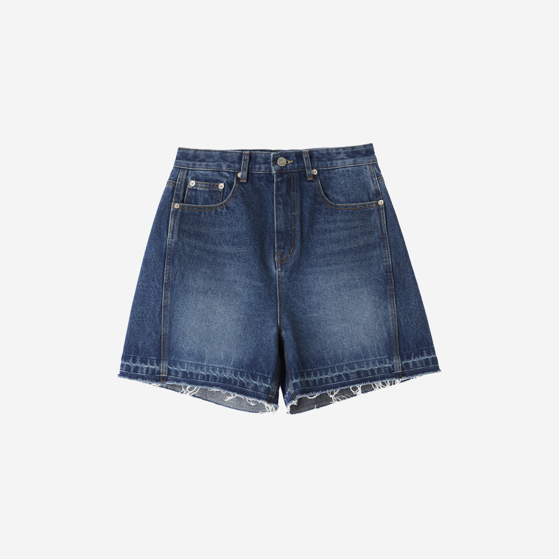 엔오르 우먼 커팅 데님 쇼츠 블루