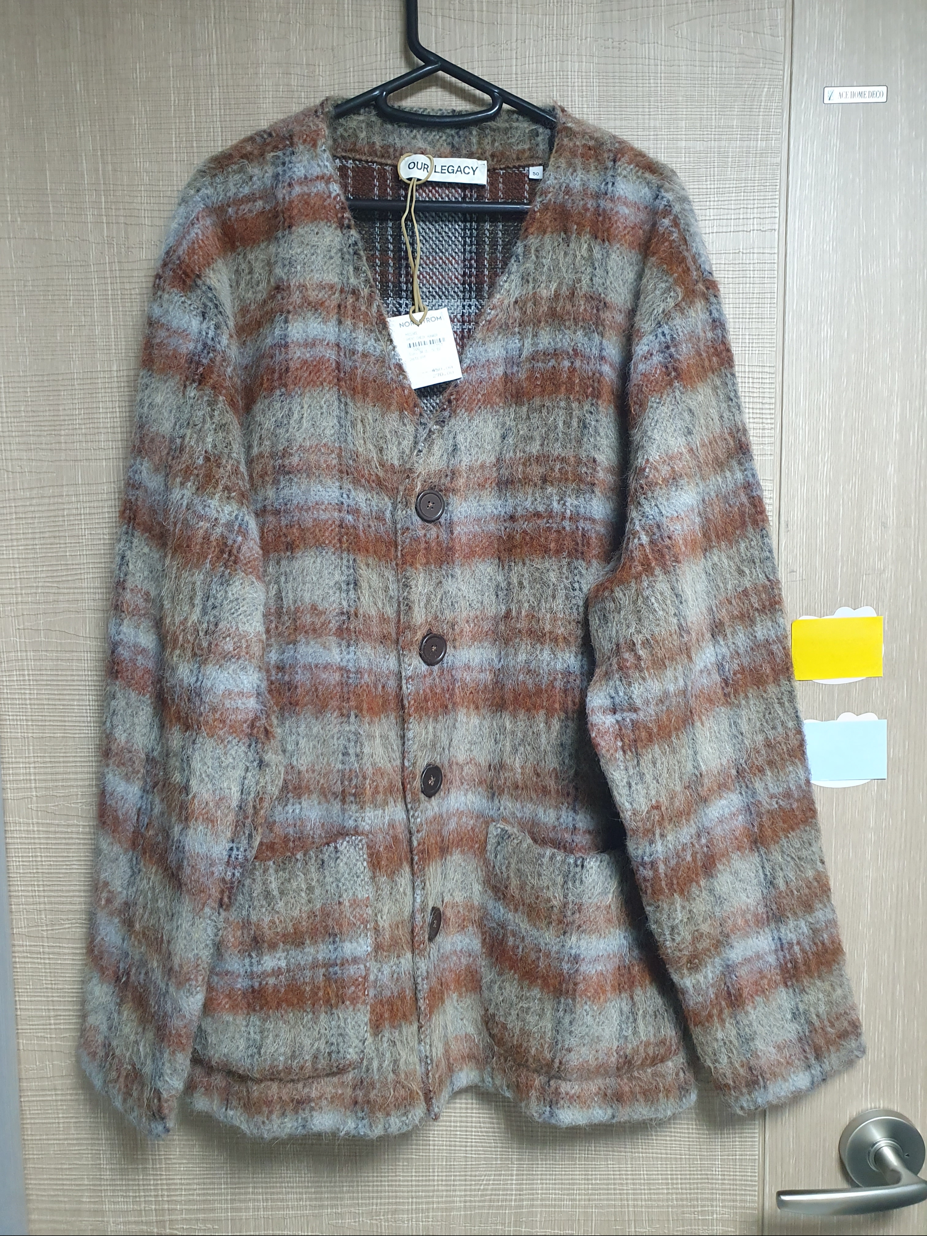 Our Legacy Cardigan Mohair Ament Check 착용 스타일