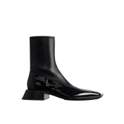 H&M x Mugler Leather Ankle Boots Black