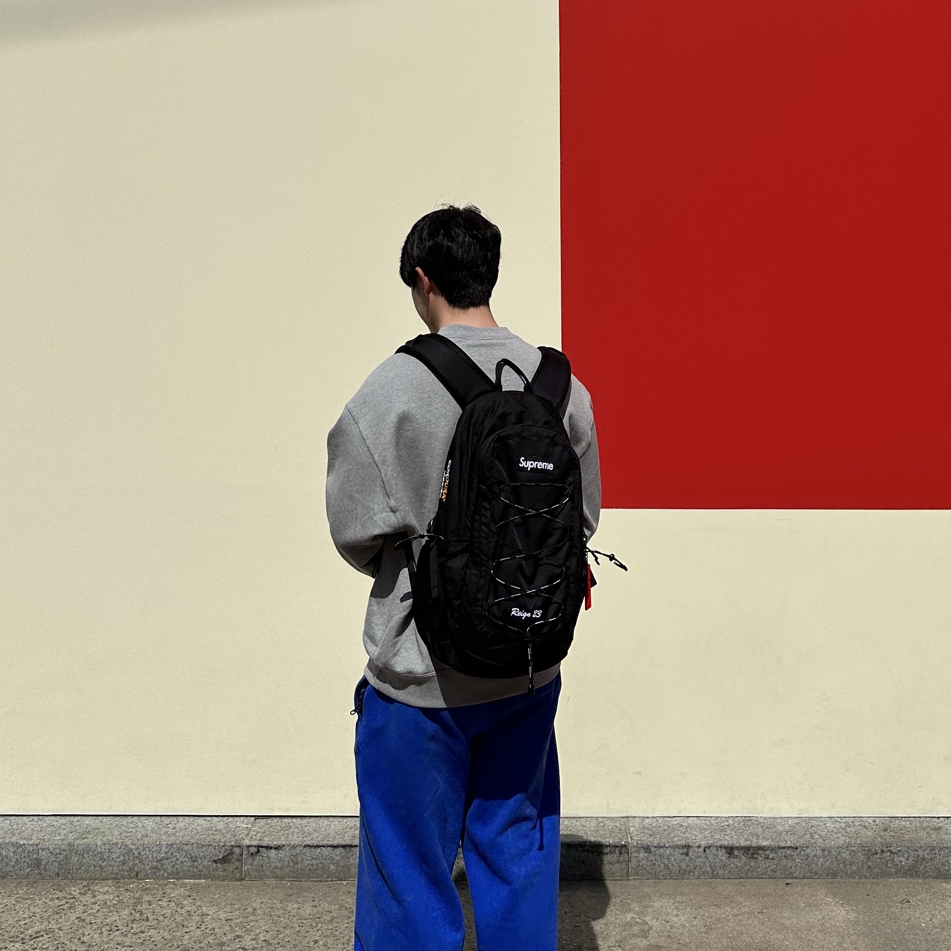 Supreme Backpack Black - 22SS, Nike x Stussy NRG Acid Washed Fleece Pants Game Royal (DR4025-480) 착용 스타일