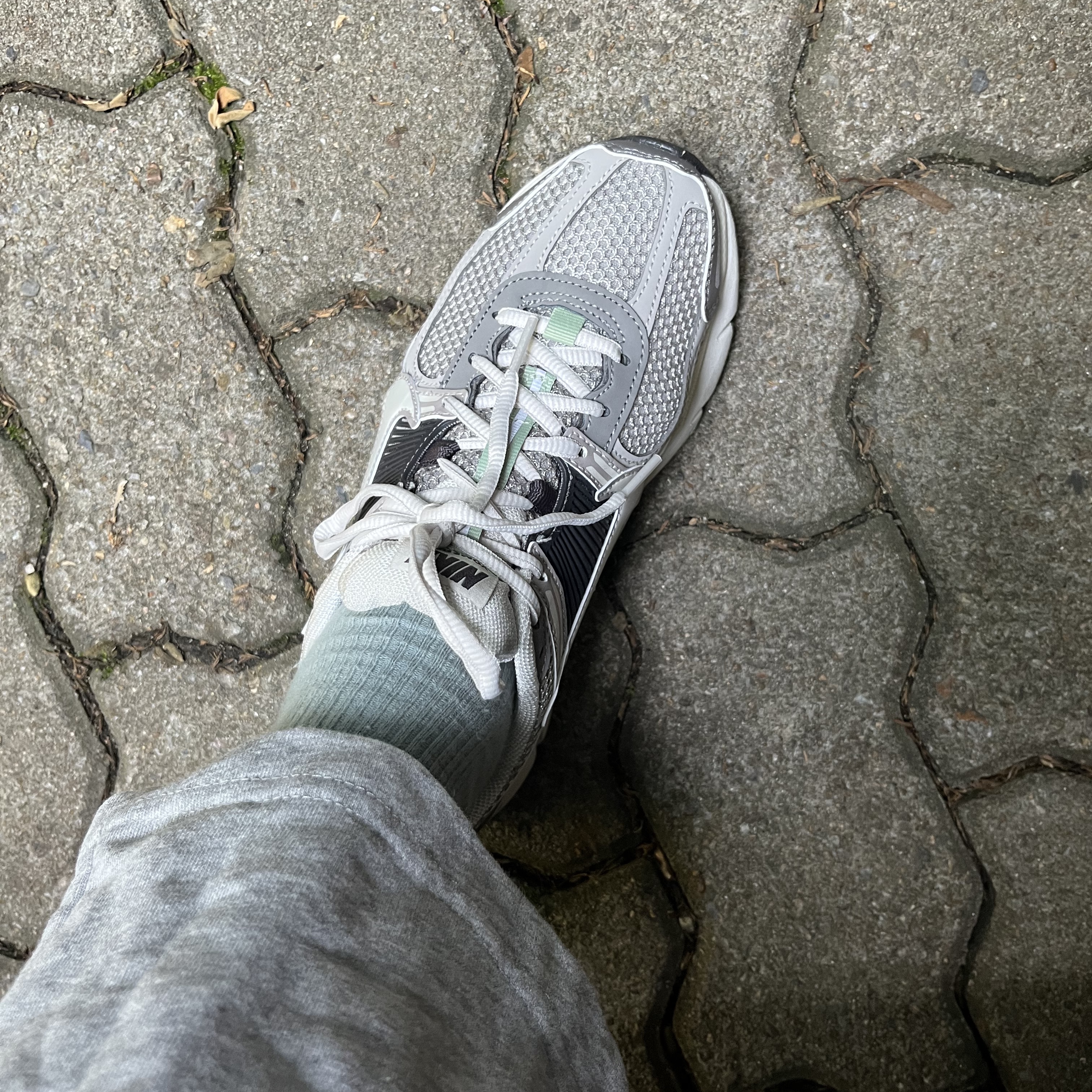 (W) Nike Zoom Vomero 5 Cobblestone and Flat Pewter 착용 스타일