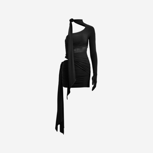 (W) 뮈글러 x H&M 노트 원숄더 드레스 블랙