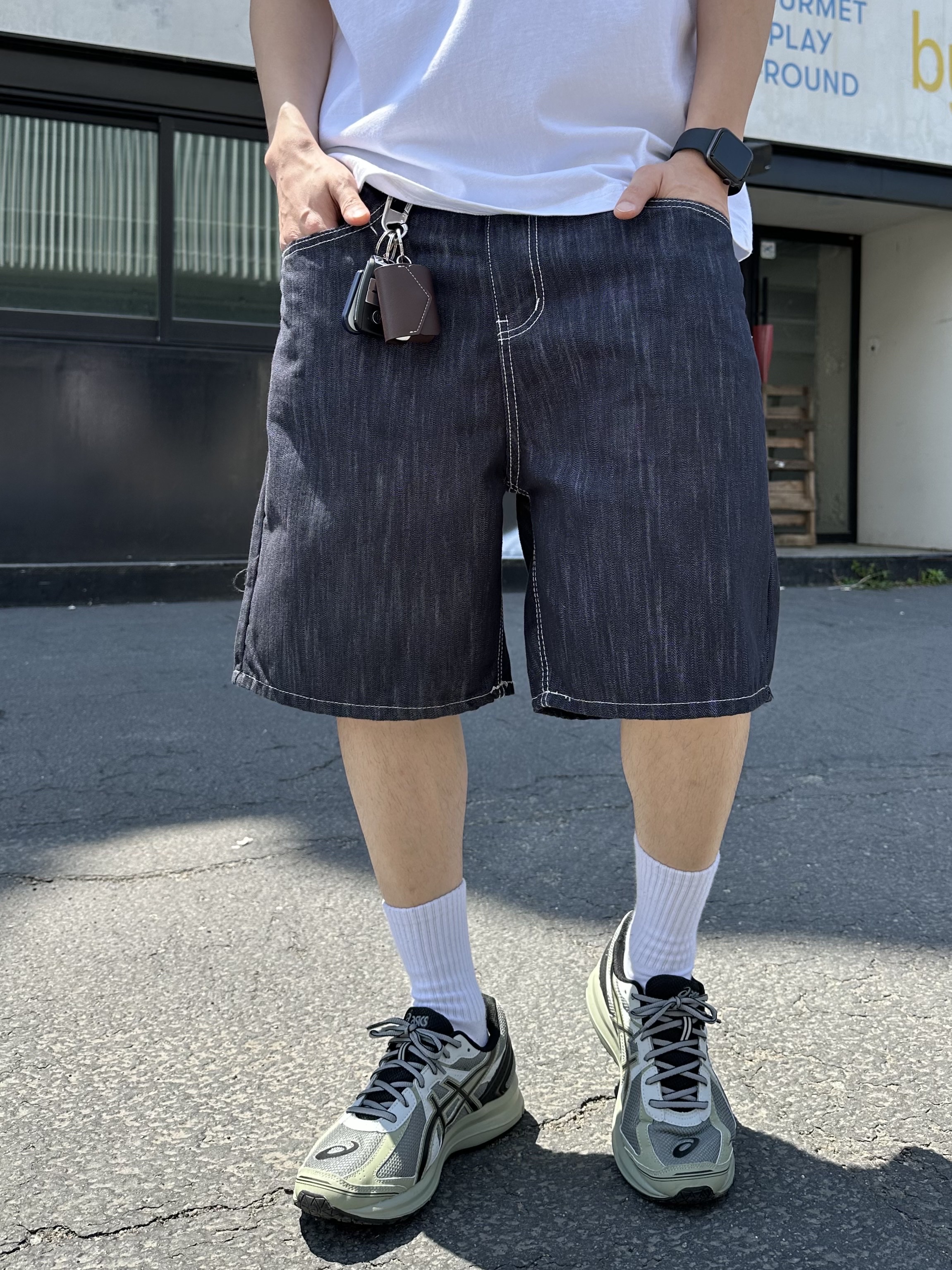 Asics Jog 100 S Sheet Rock - 2E Wide 착용 스타일 - 5