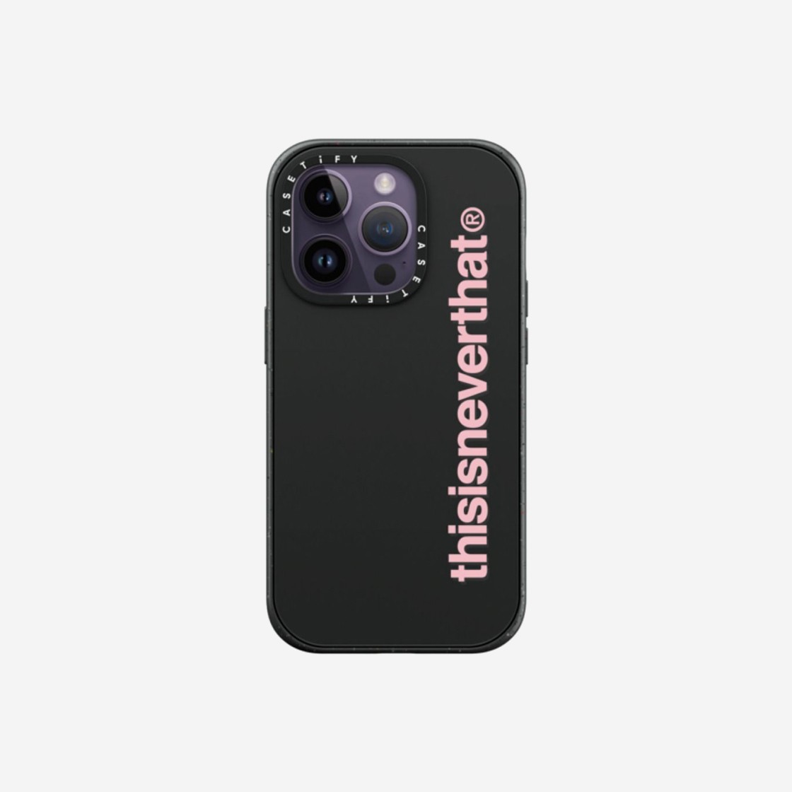 Casetify x Thisisneverthat iPhone Pink T-Logo Impact Case Matte Black 상세 이미지 1