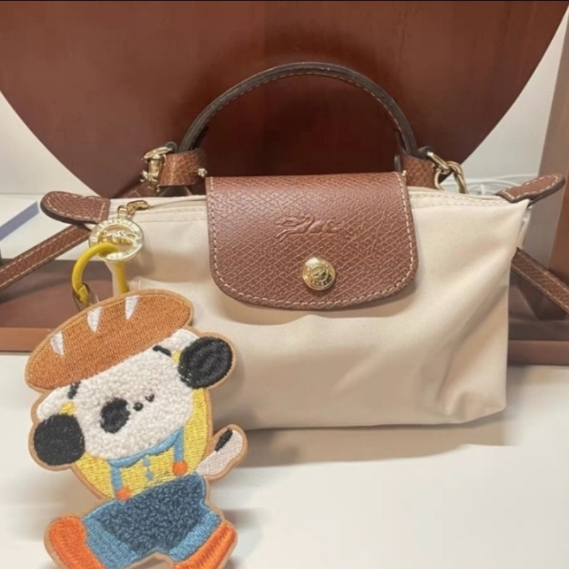 Longchamp Le Pliage Original Handle Pouch Paper 착용 스타일 - 2