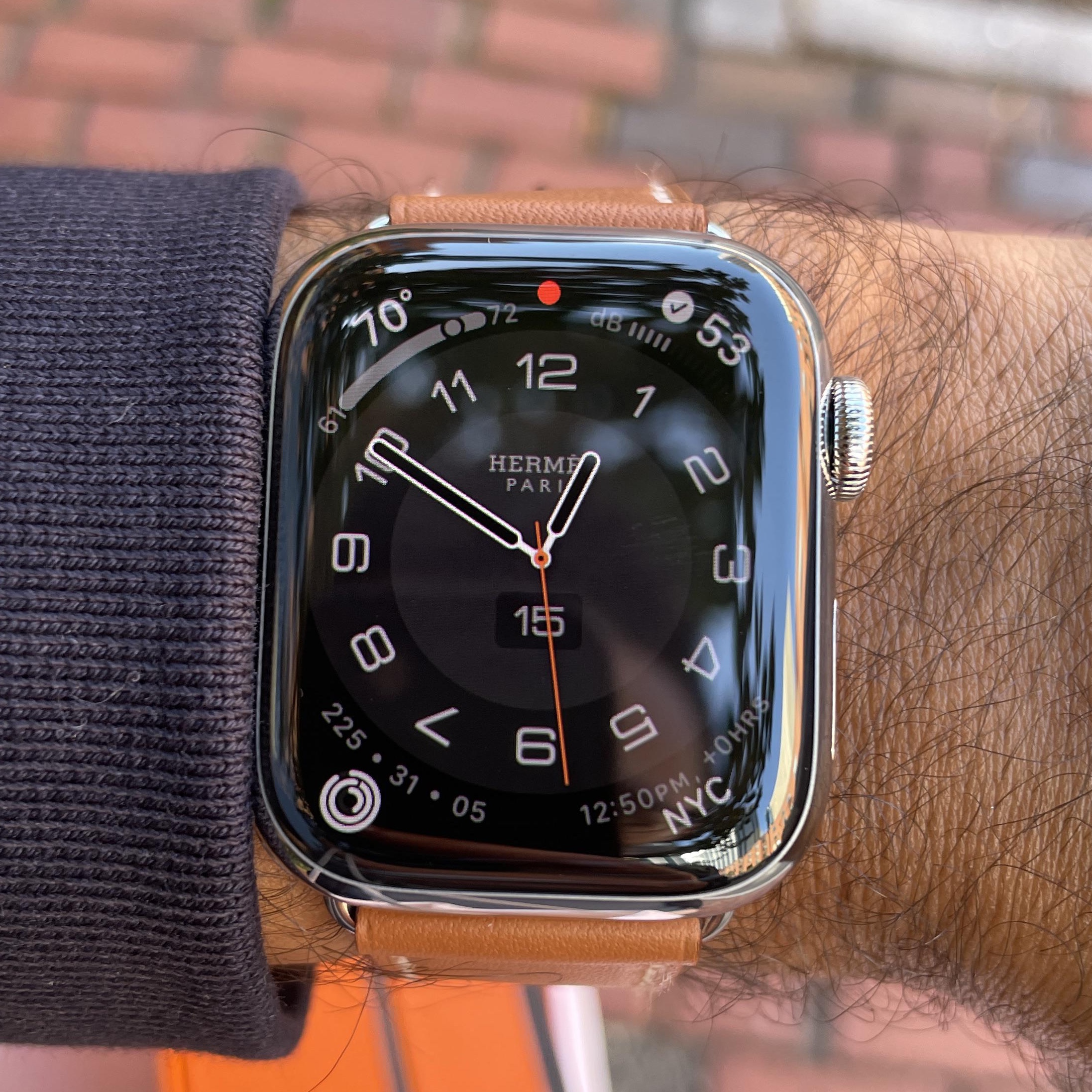 Apple Watch Hermes Series 8 45mm Silver Stainless Steel Case with Single Tour Orange (Korean Ver.) 착용 스타일