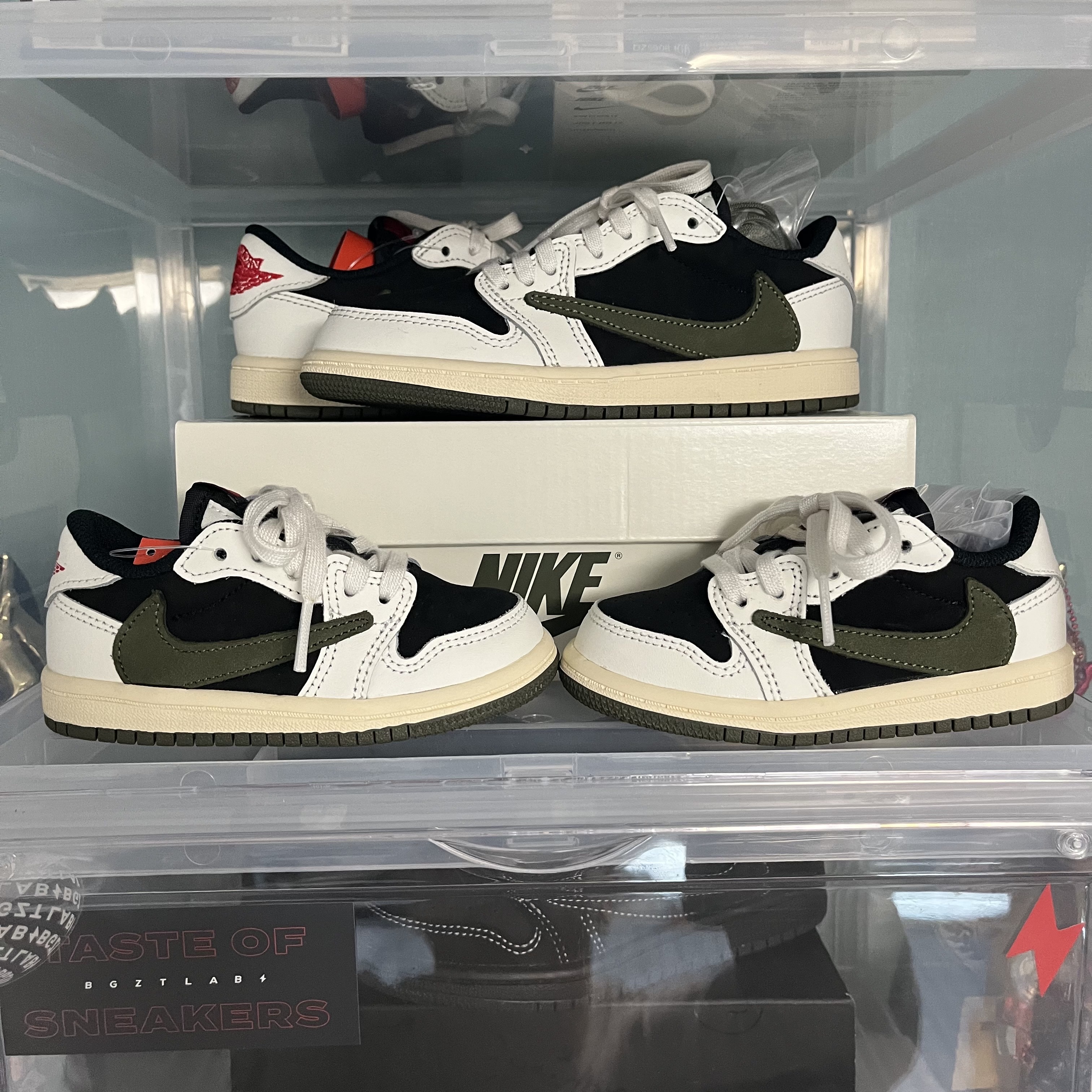 (PS) Jordan 1 x Travis Scott Retro Low OG SP Medium Olive, (TD) Jordan 1 x Travis Scott Retro Low OG SP Medium Olive 착용 스타일 - 2