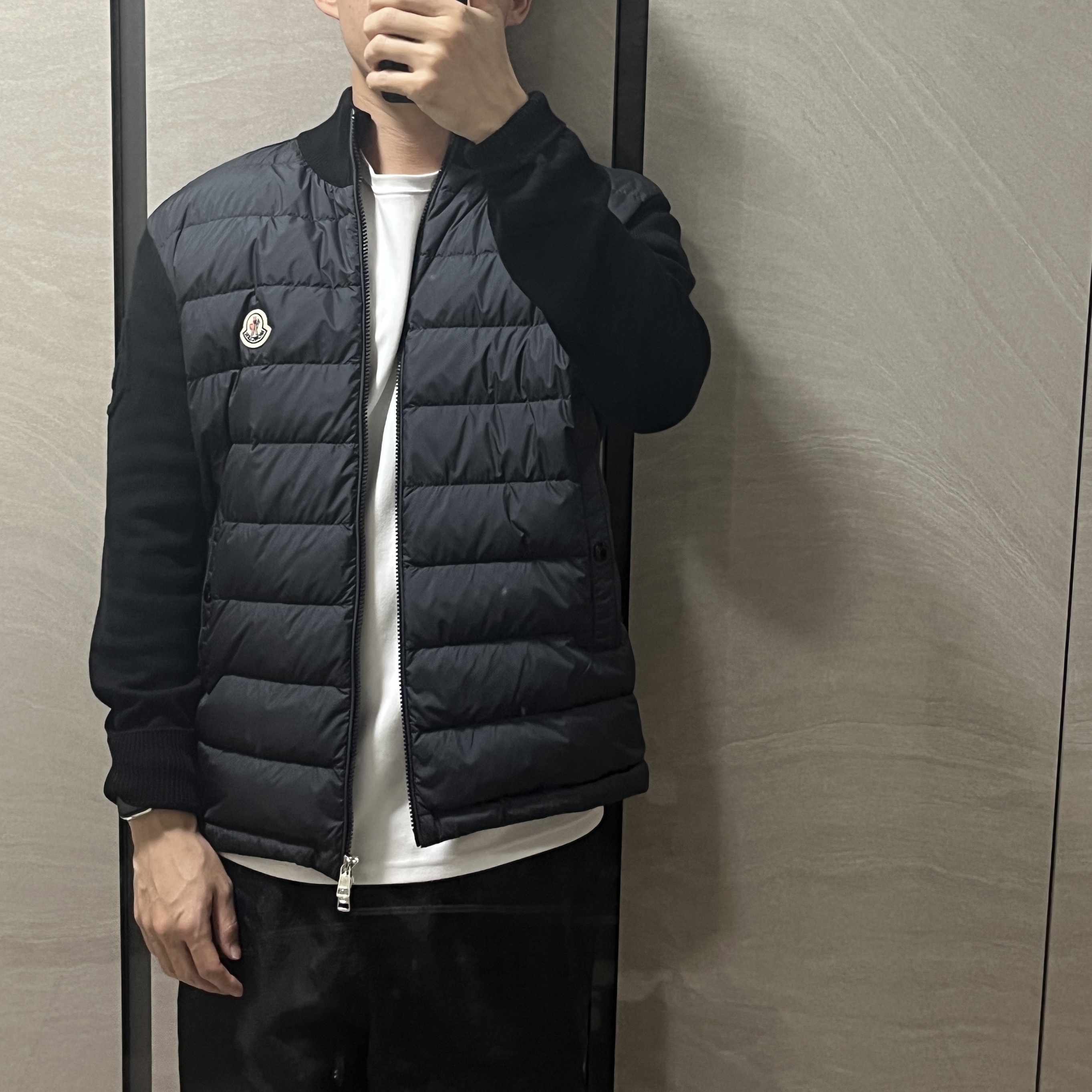 Moncler Padded Wool Cardigan Black - 23SS 착용 스타일