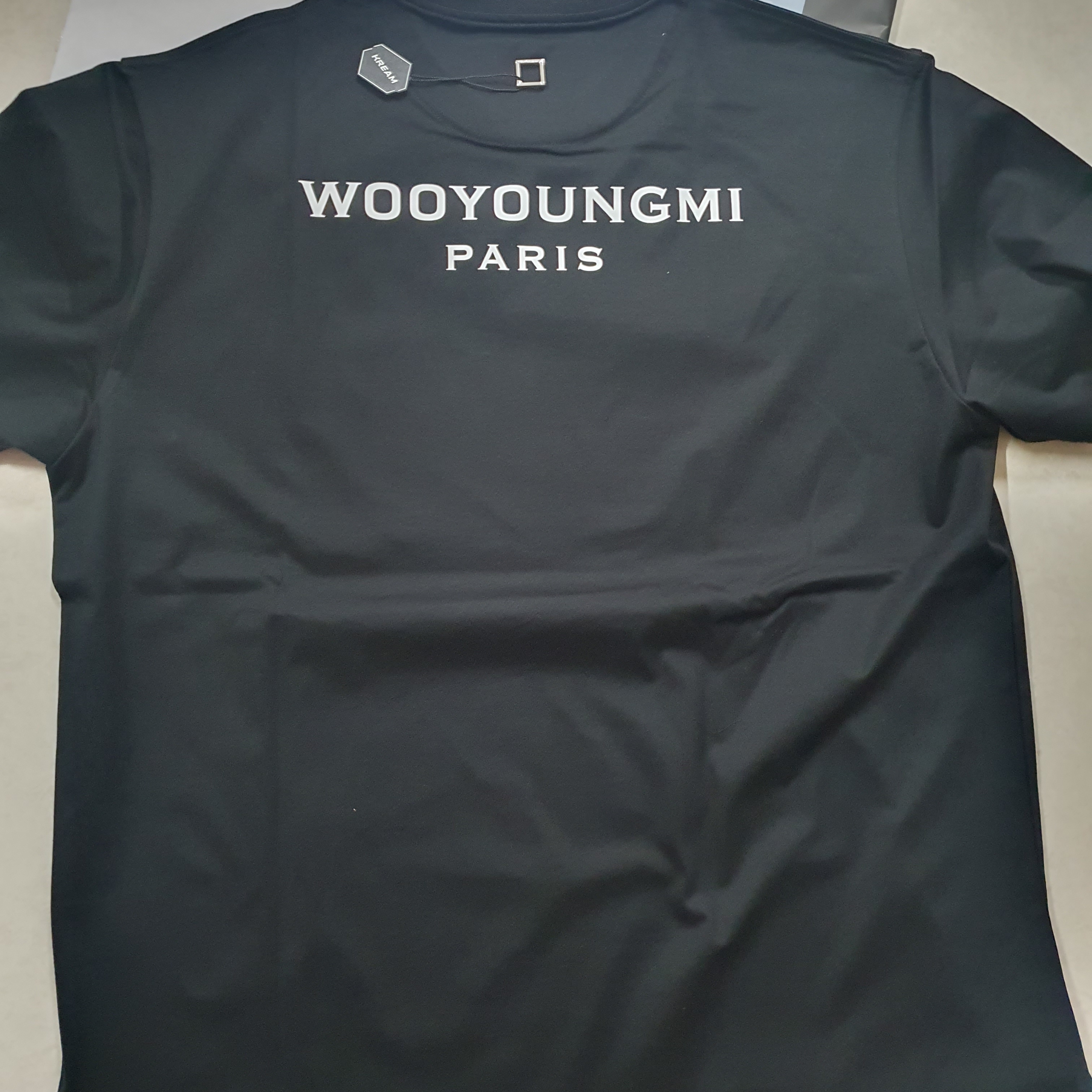 Wooyoungmi Cotton Back Logo T-shirt Black - 23SS 착용 스타일
