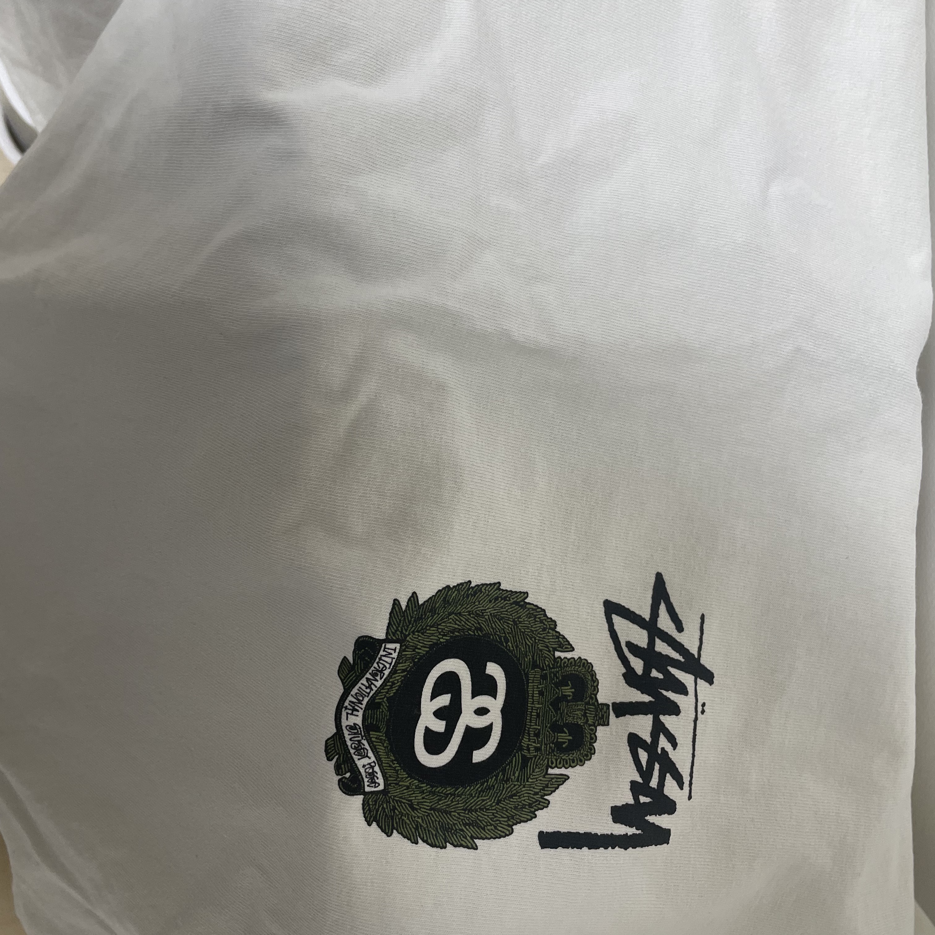 Stussy Crown Wreath Pigment Dyed T-Shirt Natural 착용 스타일