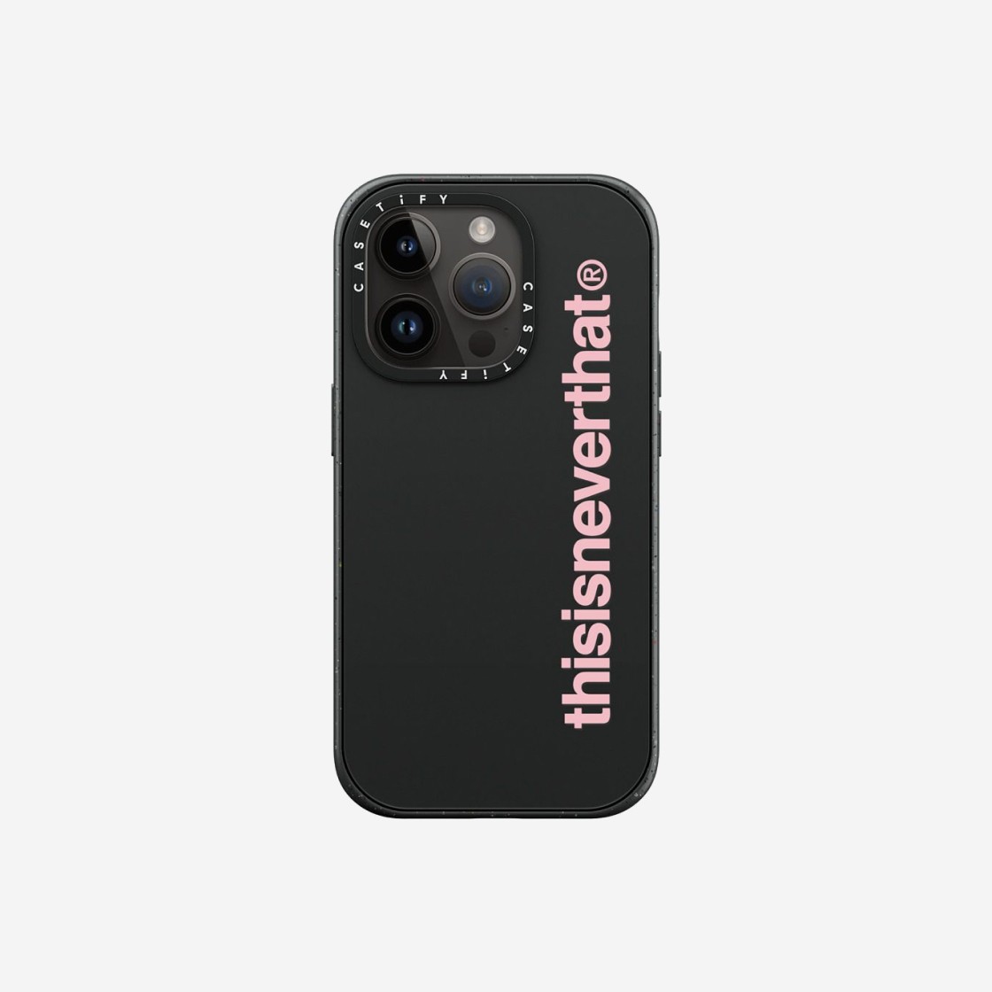 Casetify x Thisisneverthat iPhone Pink T-Logo Impact Case Matte Black 상세 이미지 2