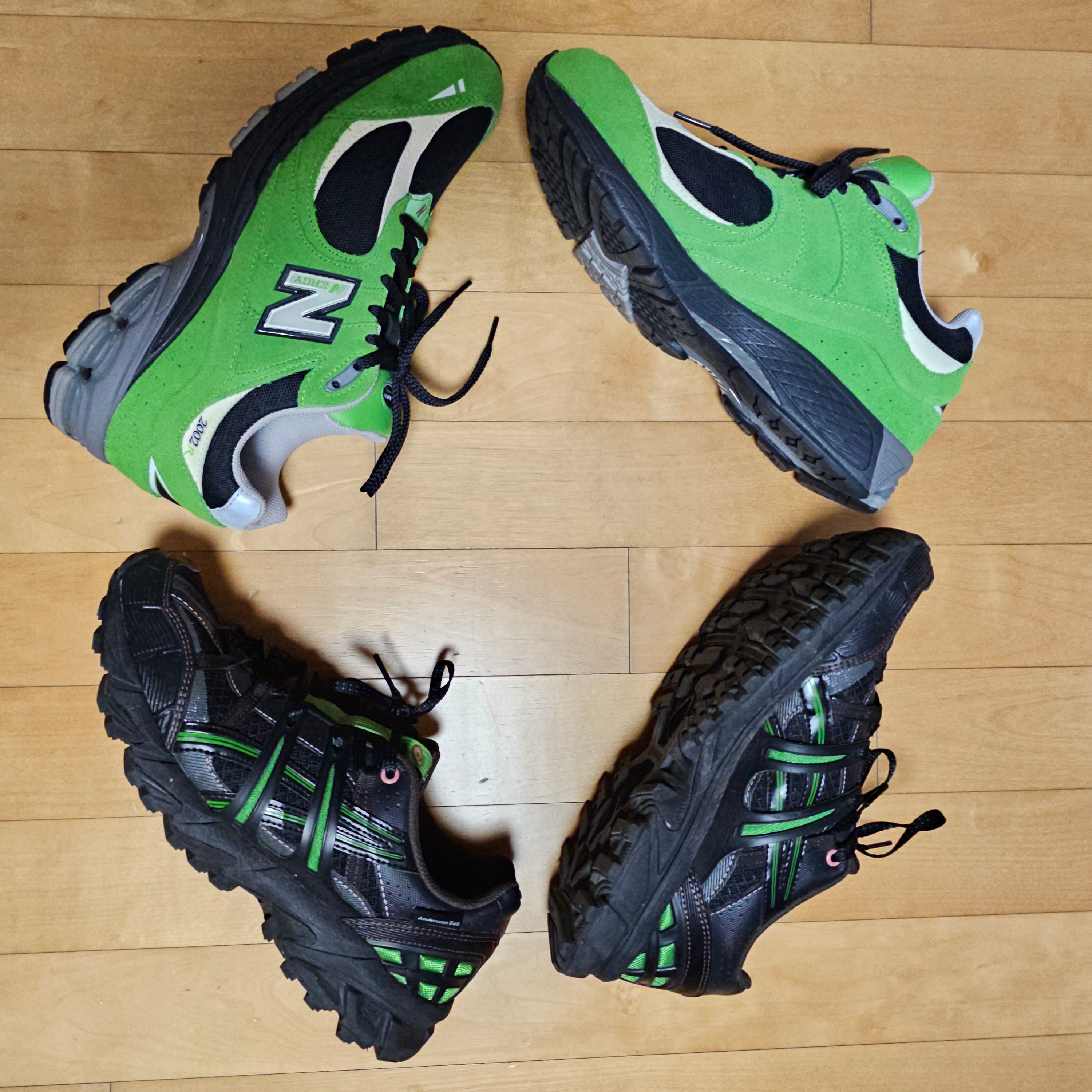 New Balance 2002R Good Vibes Pack Green, Asics x Andersson Bell Gel-Sonoma 15-50 Black Green 착용 스타일 - 2