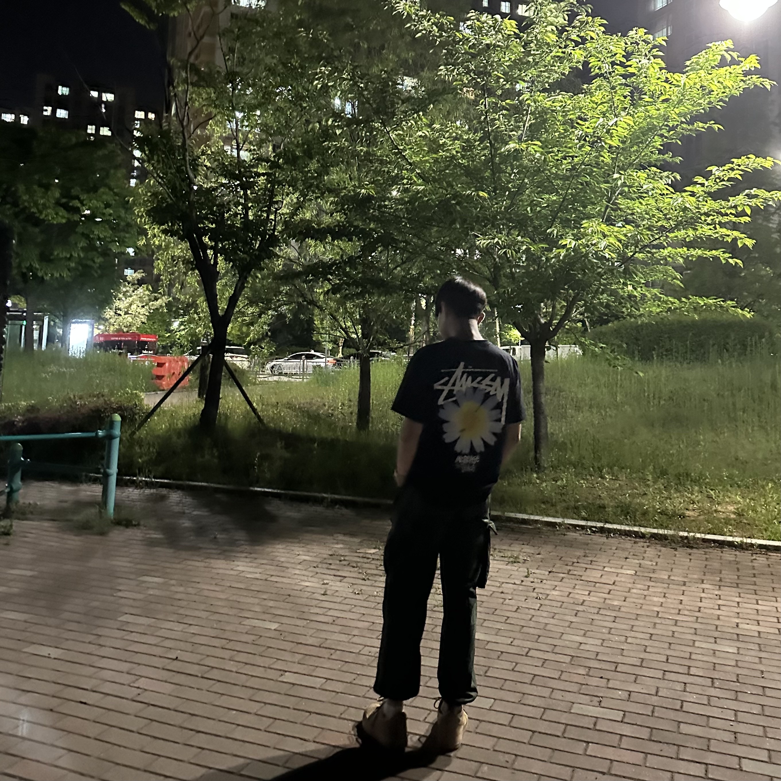 Stussy ITP Flower T-Shirt Black, Nike Air Force 1 '07 WB Flax 착용 스타일 - 2