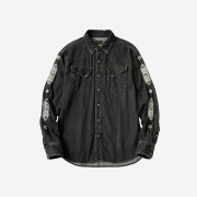 Kapital 8 oz. Denim Western Gemstone Long Sleeve Shirt Black