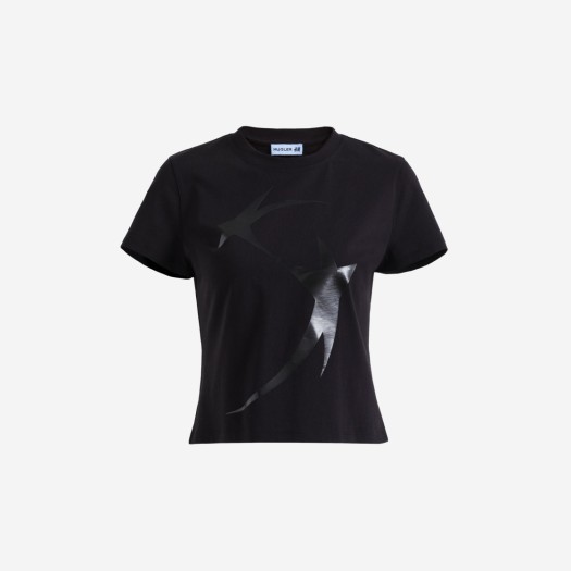 (W) 뮈글러 x H&M 프린티드 피티드 티셔츠 블랙