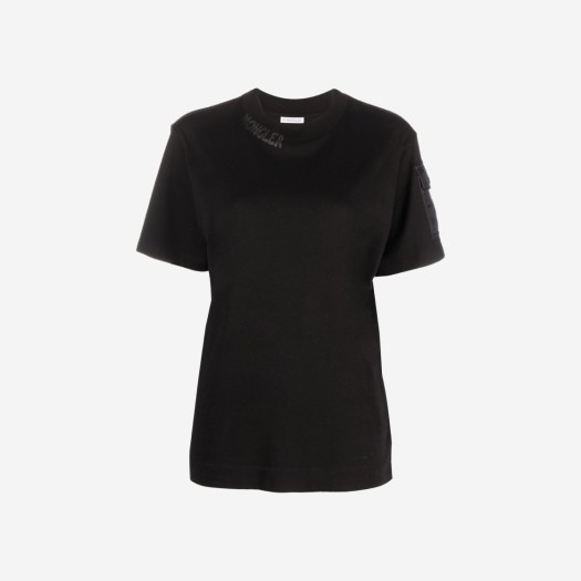 (W) 몽클레르 로고 티셔츠 블랙 - 22FW