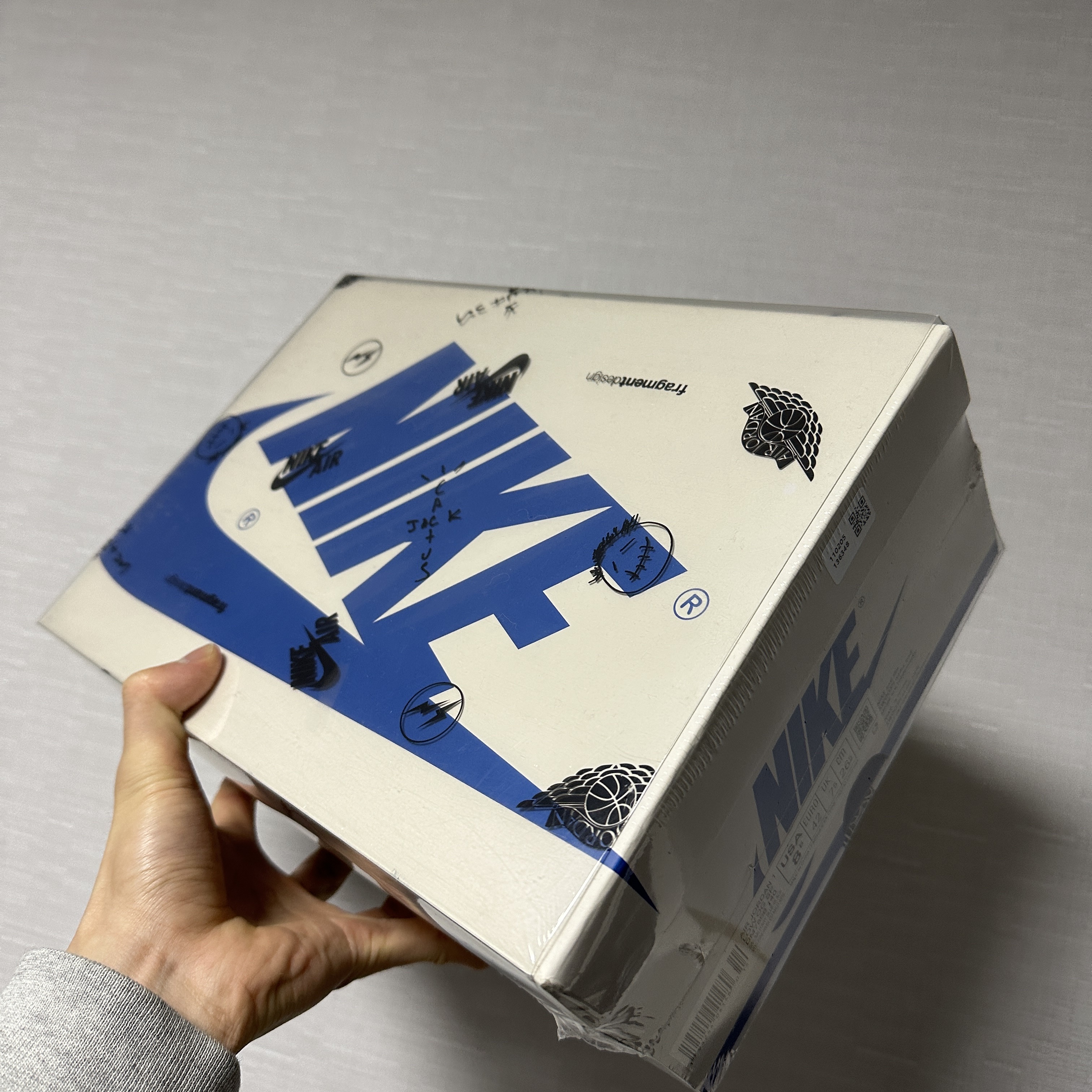 Jordan 1 x Travis Scott x Fragment Retro Low OG SP Military Blue 착용 스타일 - 2