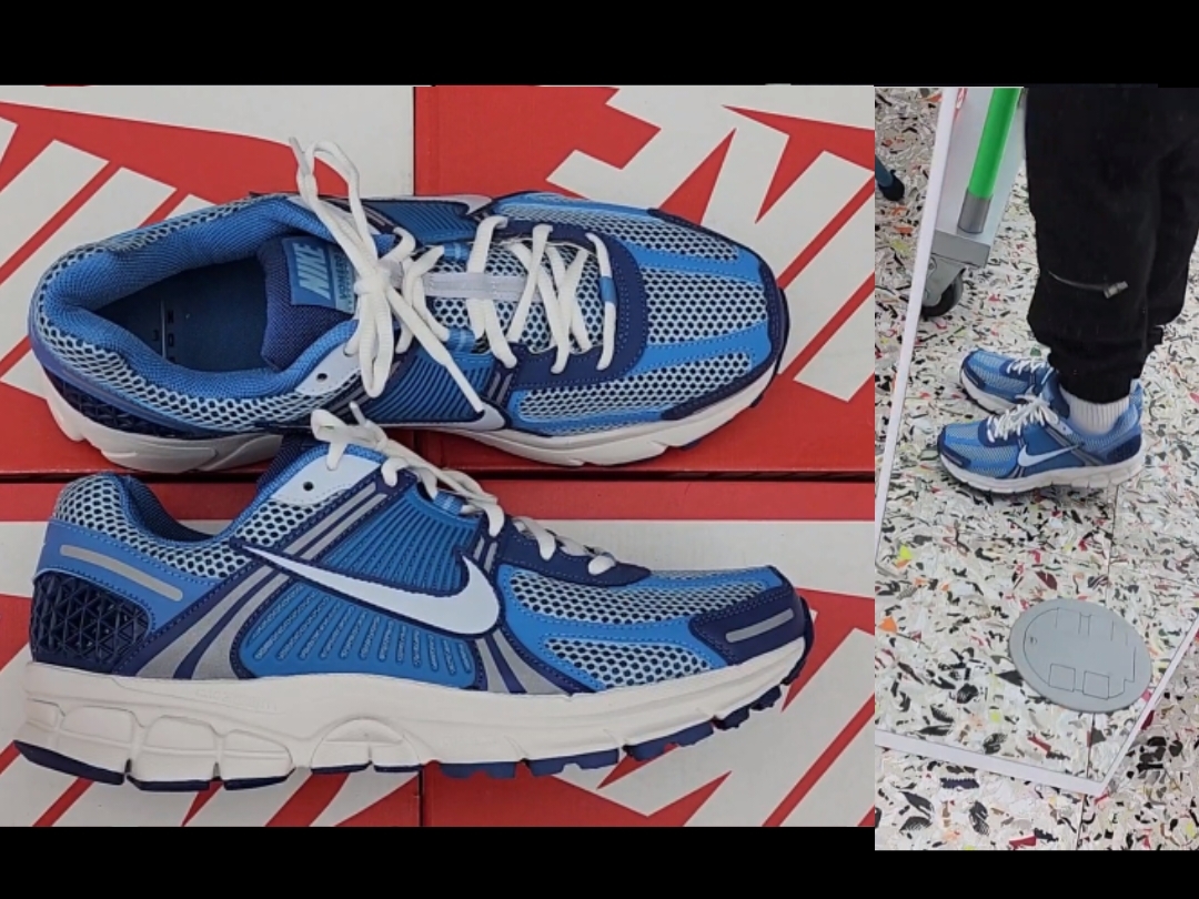 Nike Zoom Vomero 5 Mystic Navy and Worn Blue 착용 스타일 - 3