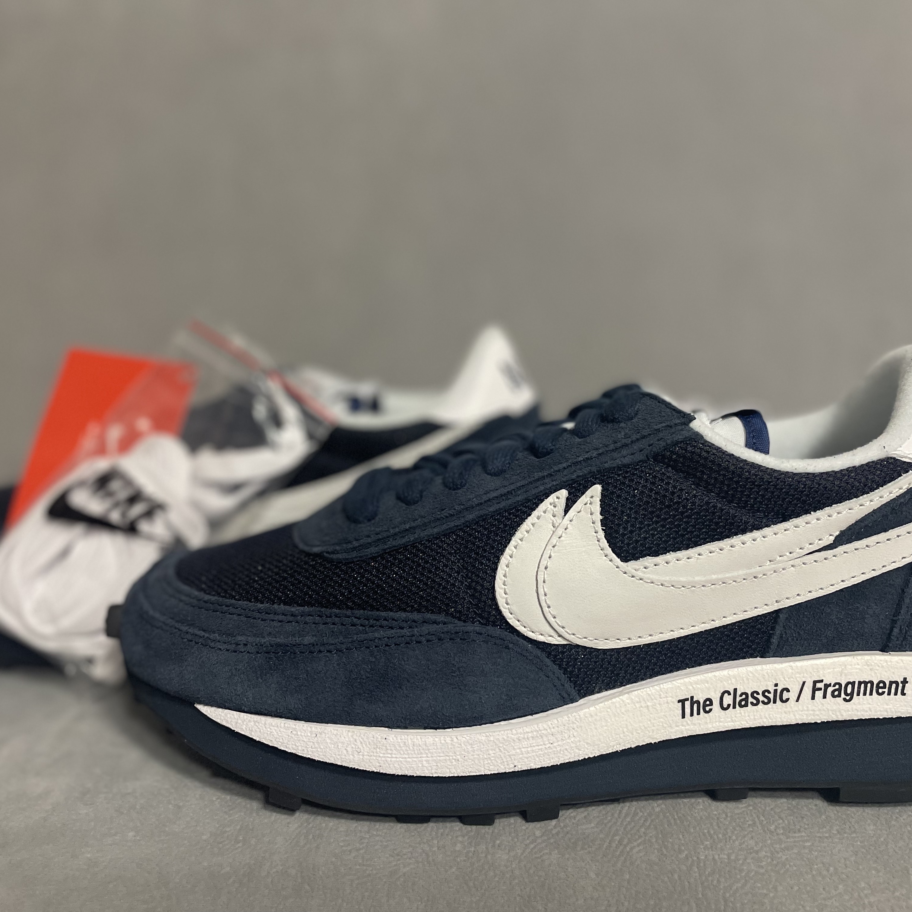 Nike x Sacai x Fragment LDWaffle Blackened Blue 착용 스타일 - 1