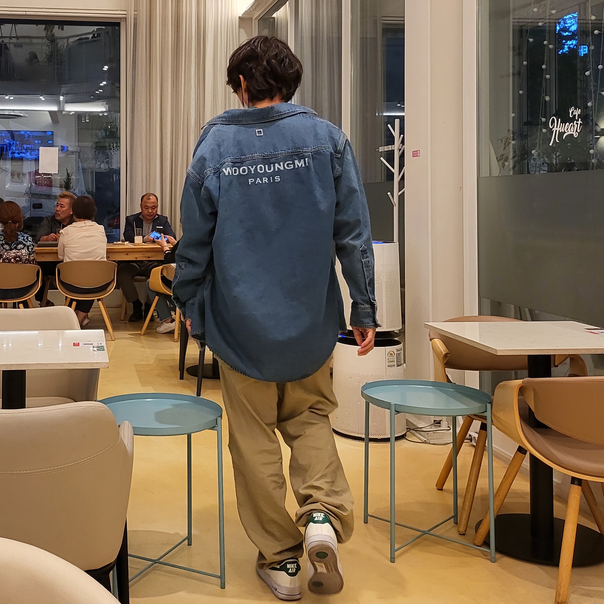 Nike x Stussy Big Swoosh LS T-Shirt Green - US/EU, Nike Air Force 1 '07 LV8 40th Anniversary Join Forces Sail Malachite 착용 스타일