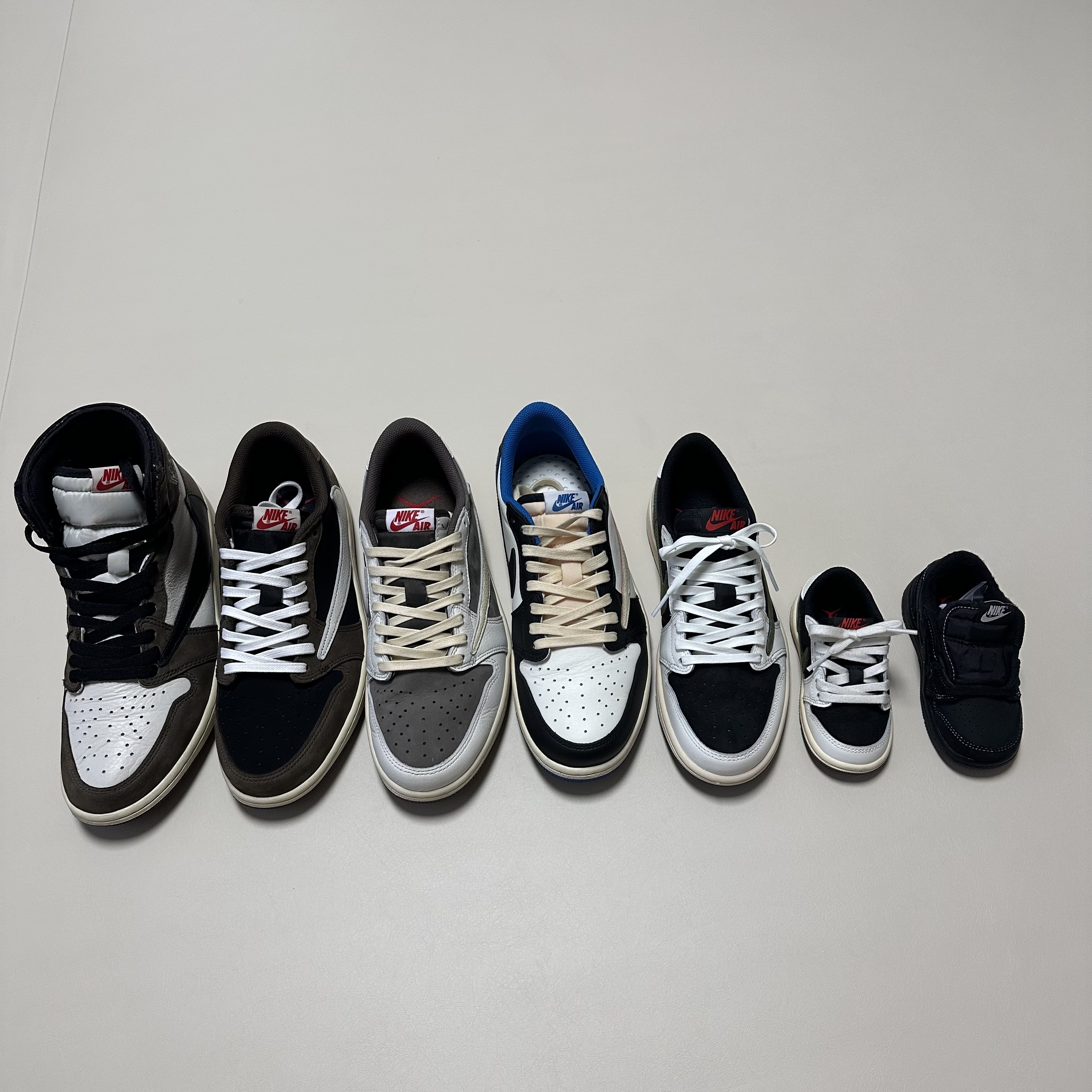 (W) Jordan 1 x Travis Scott Retro Low OG SP Medium Olive, Jordan 1 x Travis Scott Retro Low OG SP Sail and Ridgerock 착용 스타일 - 1