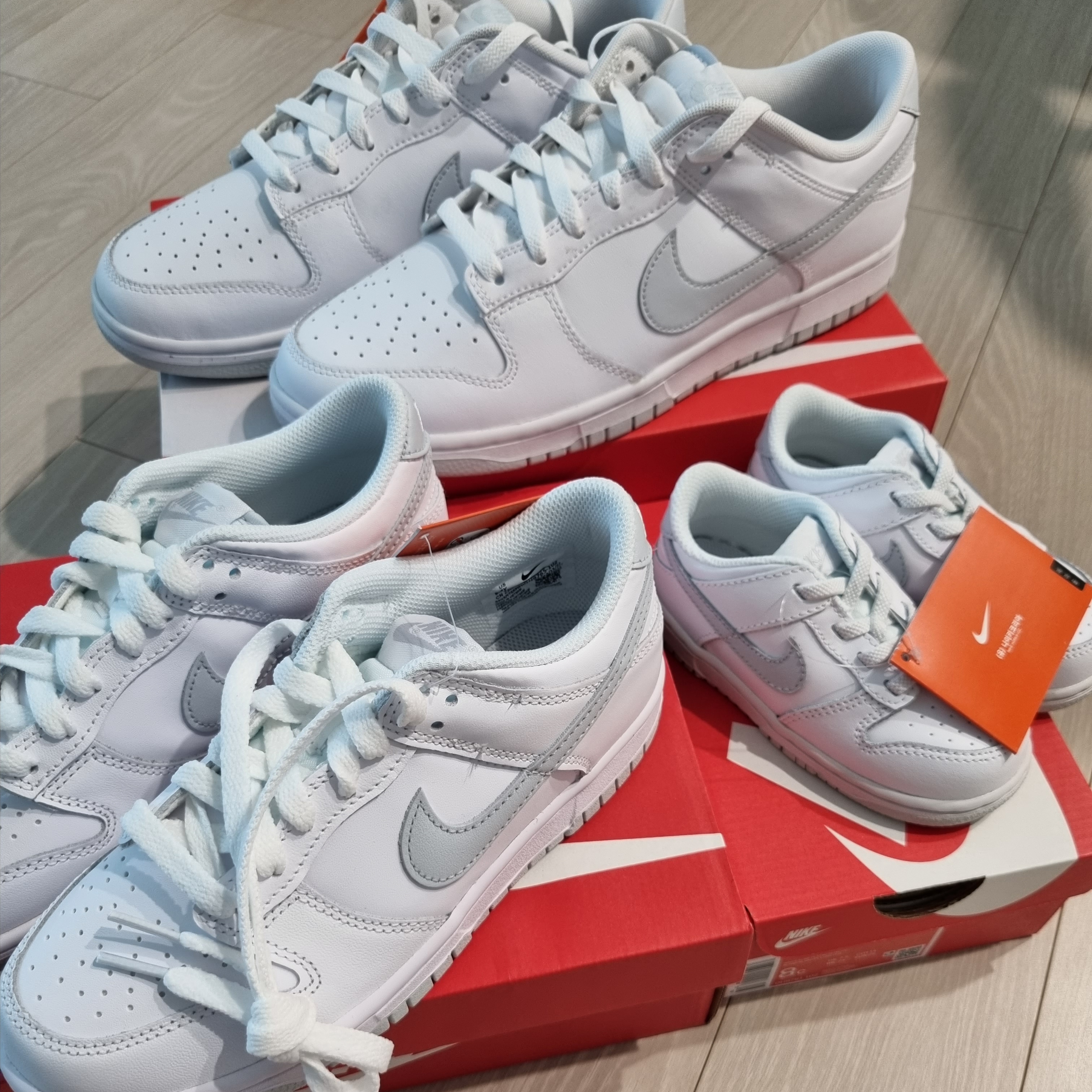 (GS) Nike Dunk Low White Pure Platinum, Nike Dunk Low Retro White Pure Platinum 착용 스타일 - 1