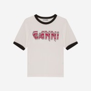 (W) Ganni Fitted T-Shirt Egret