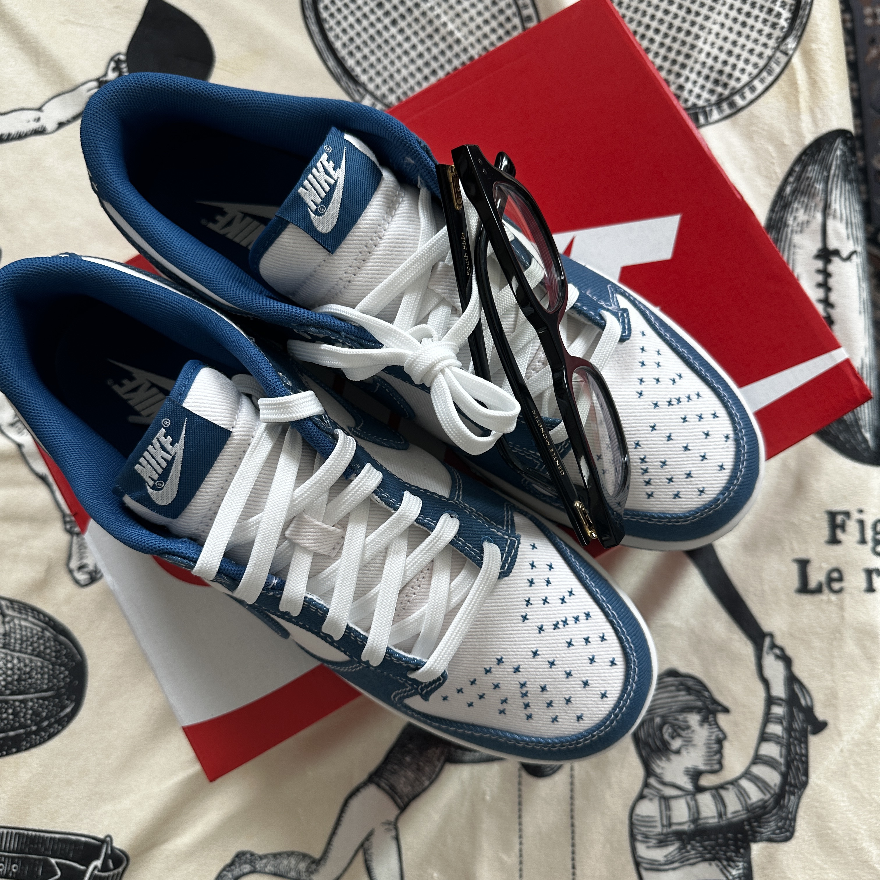 Nike Dunk Low Retro SE Industrial Blue 착용 스타일 - 2