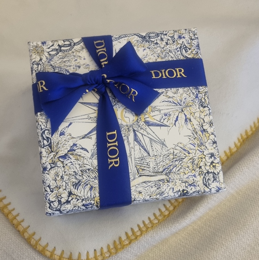 Dior Saddle Card Holder Blue Dior Oblique Jacquard 착용 스타일 - 2