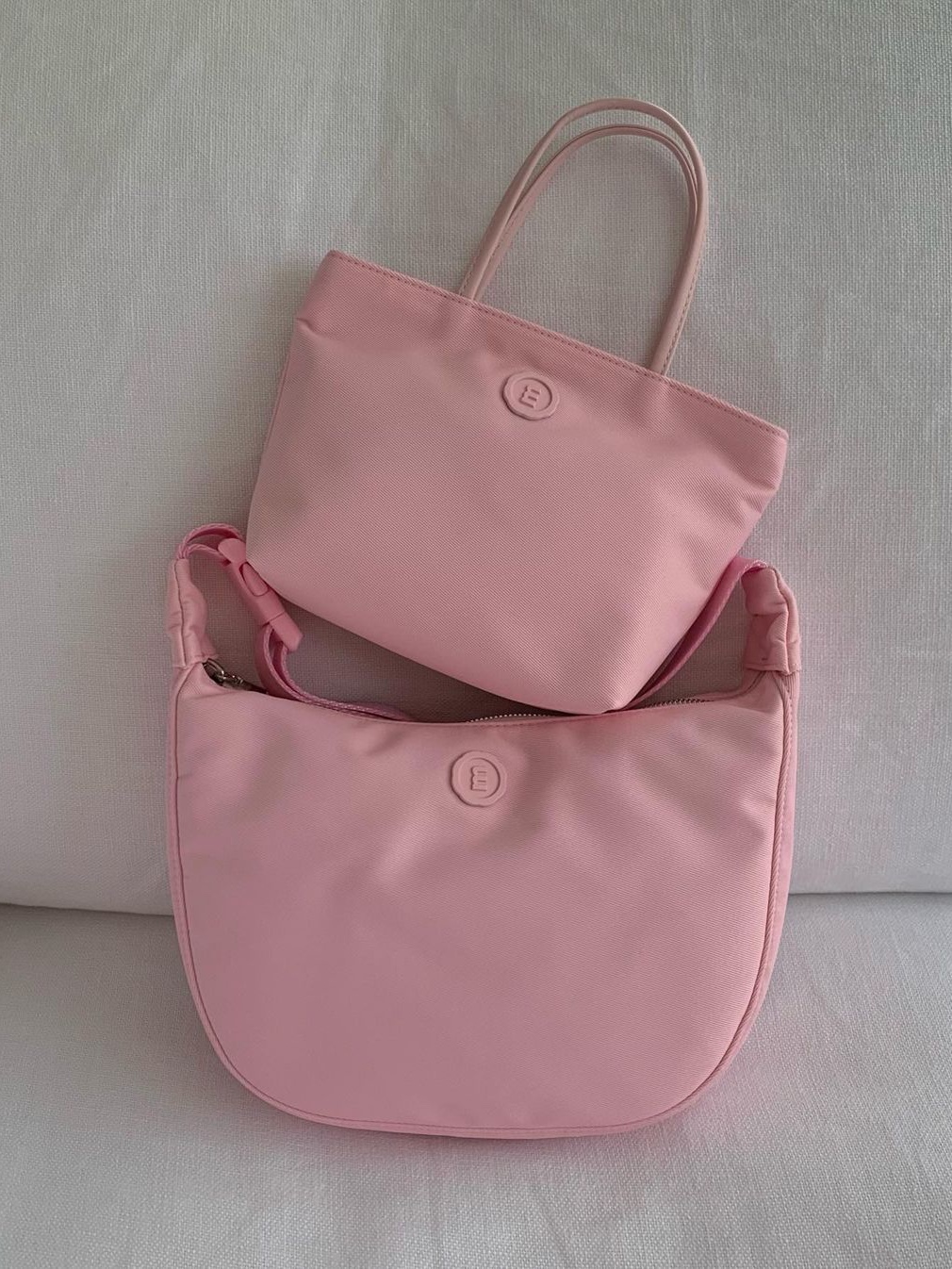 Minitmute Clo Mini Baby Pink, Minitmute Clo Waist Baby Pink 착용 스타일