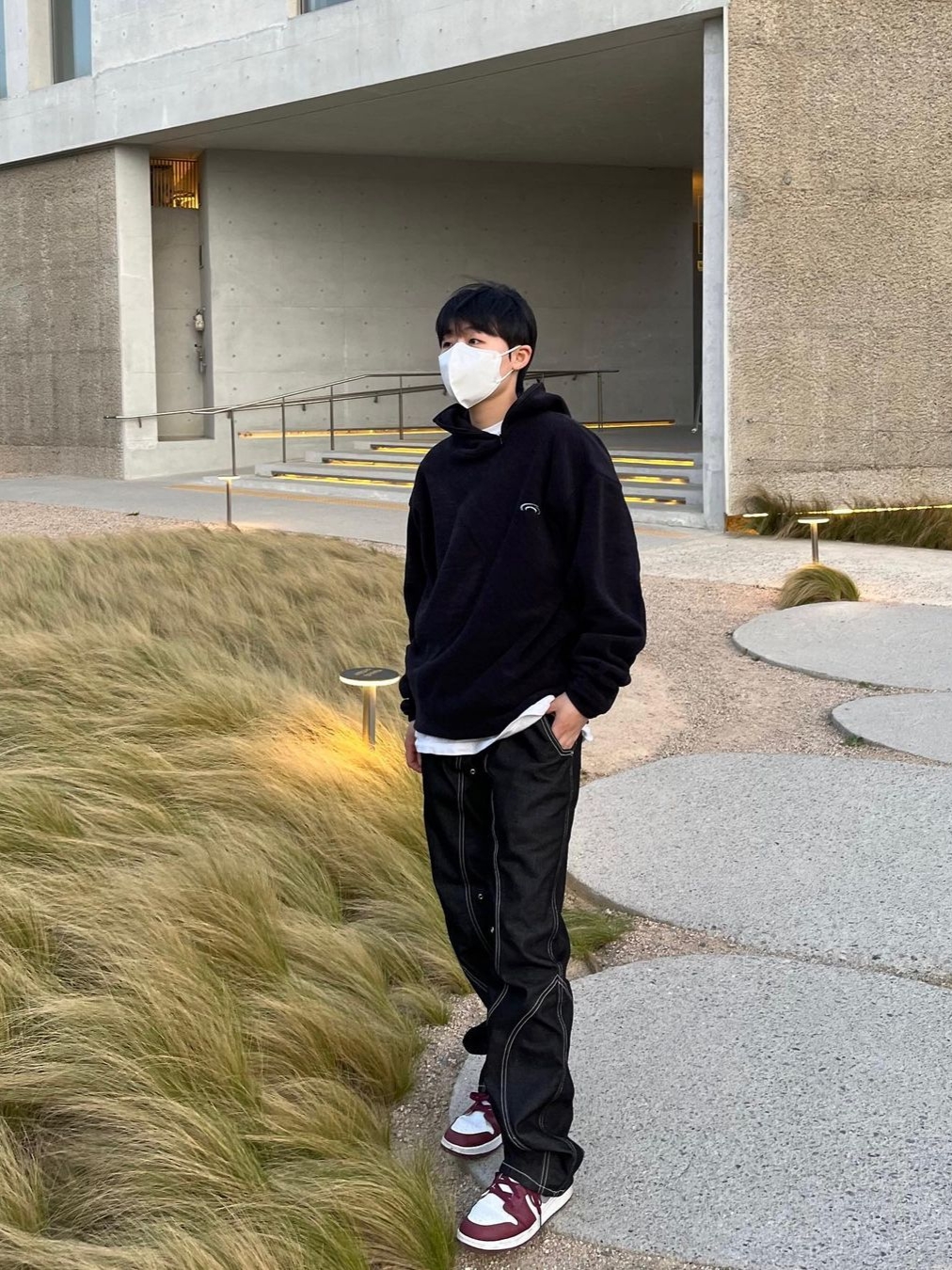Art Of Field Side Snap Jersey Hooded Black 착용 스타일