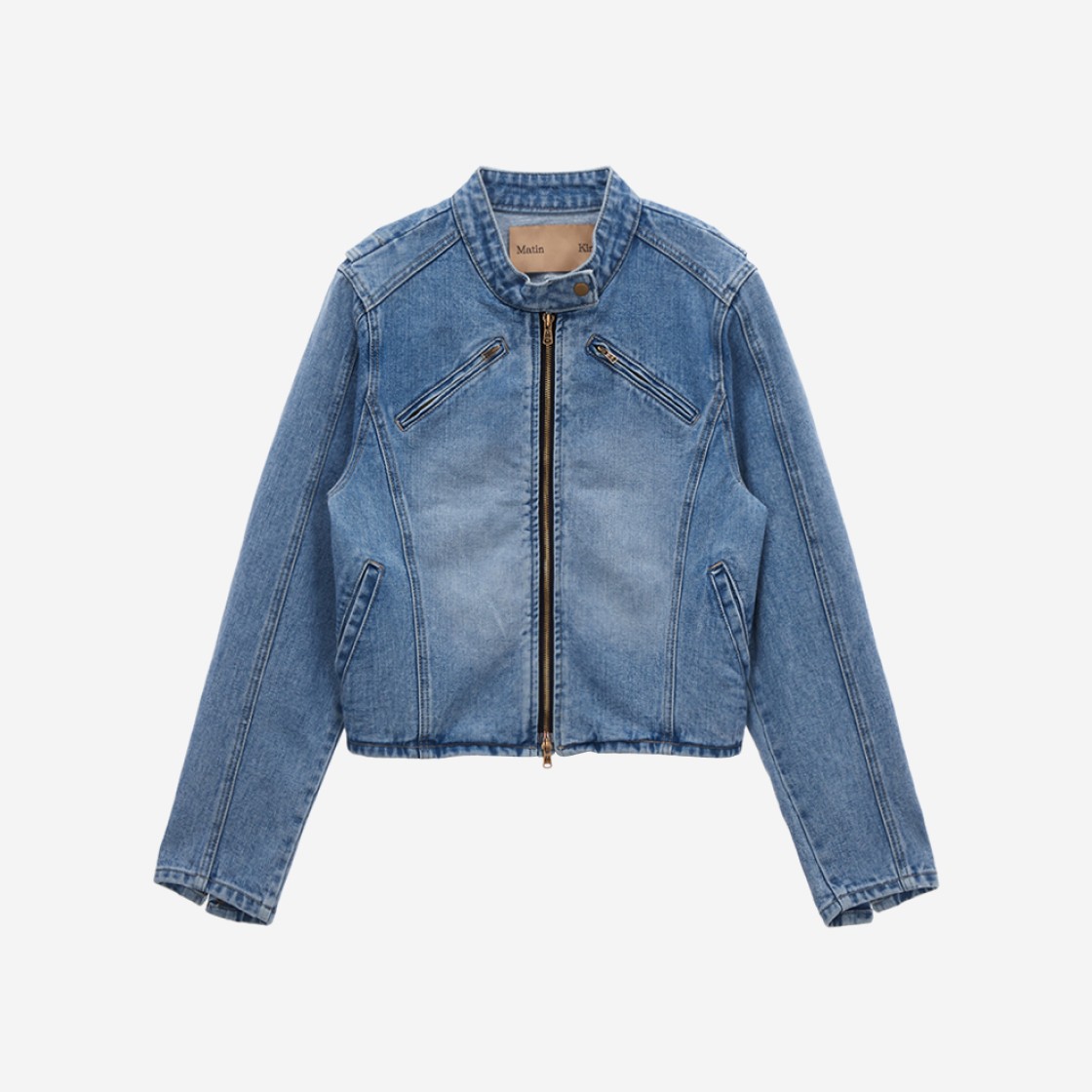 (W) Matin Kim Denim Racing Jacket Blue 상세 이미지 1