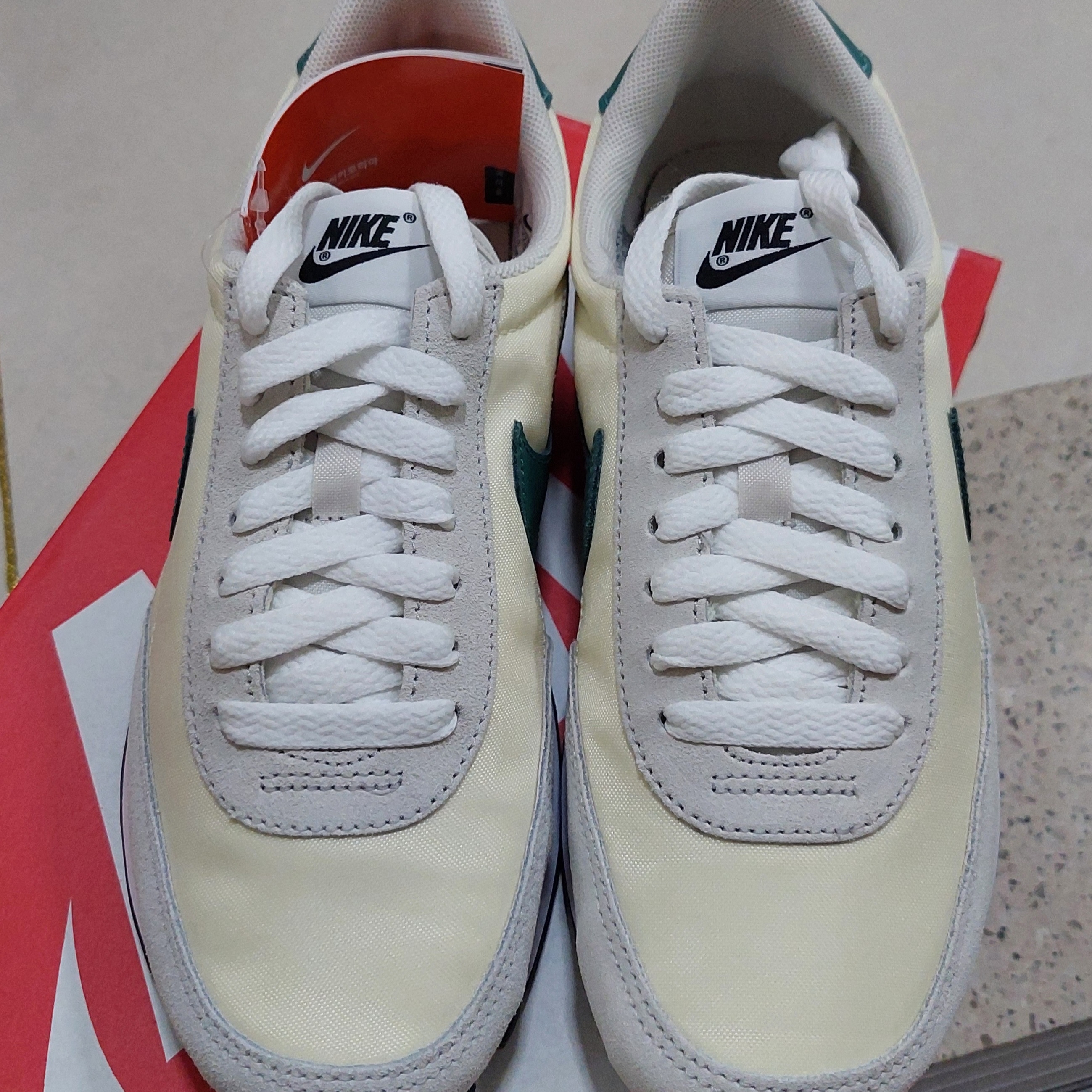 (W) Nike Daybreak Coconut Milk Green 착용 스타일 - 2